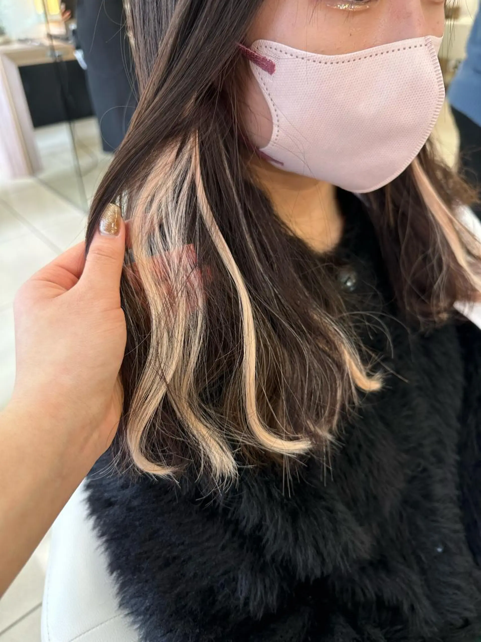 セミロング カラー ブリーチカラー/ベー ジュ/Hono🦖のヘアスタイル