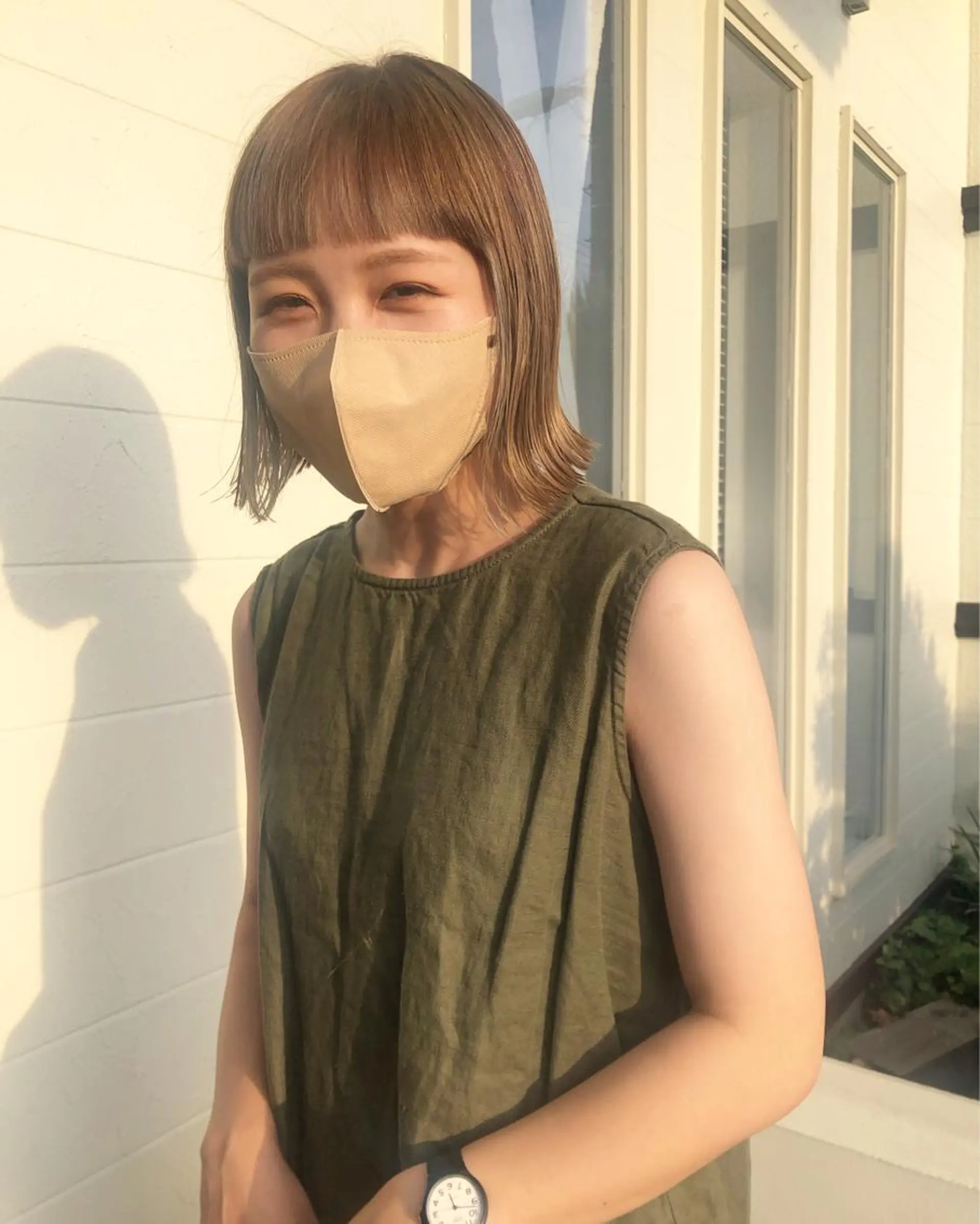 ショート カラー ベージュカラー ハイライトカラー ハイライト ヘアカラー トリートメント 江原 彩華のヘアスタイル