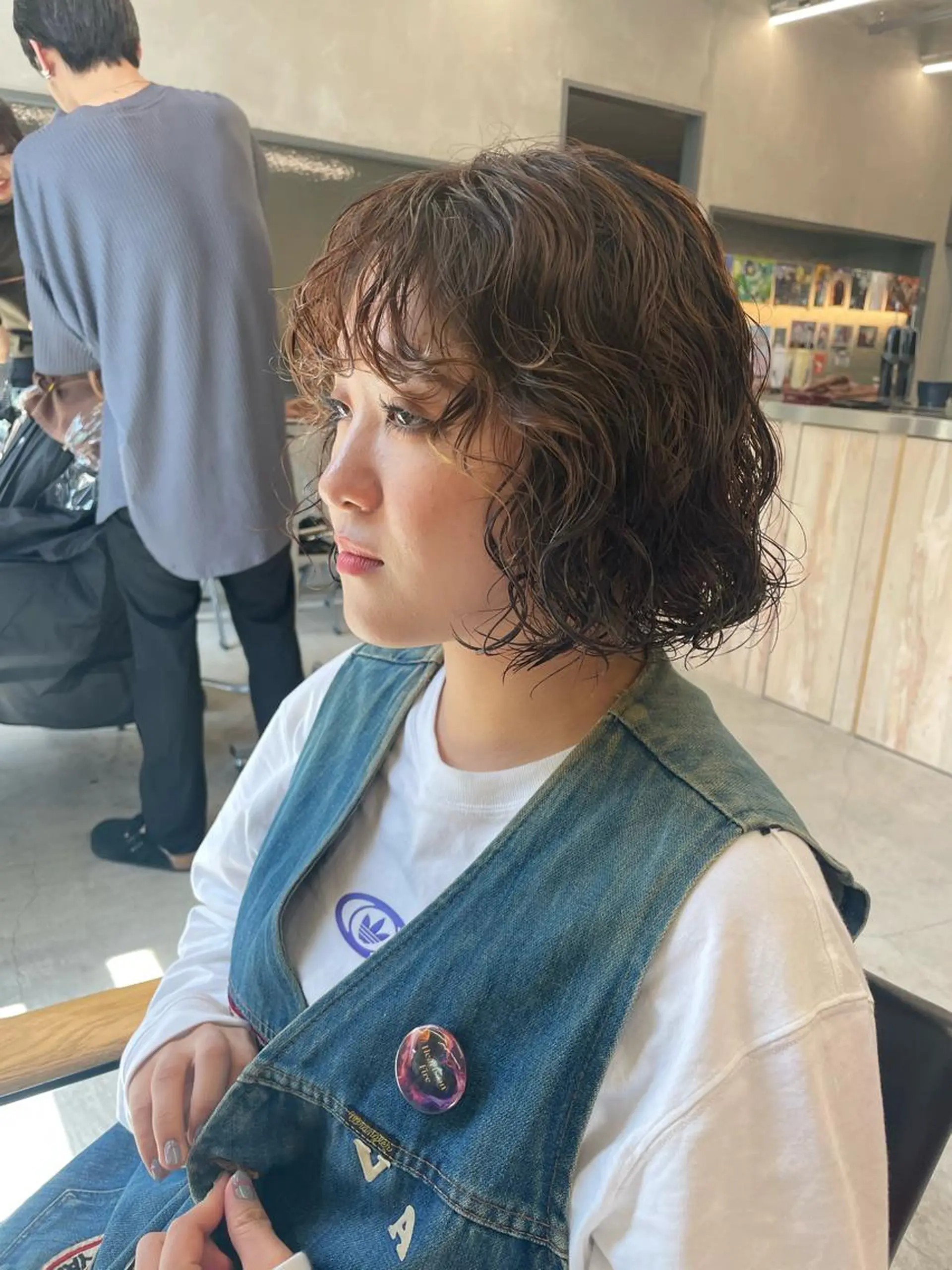 ミディアム パーマ カット パーマ トリートメント 佐伯 和佳のヘアスタイル