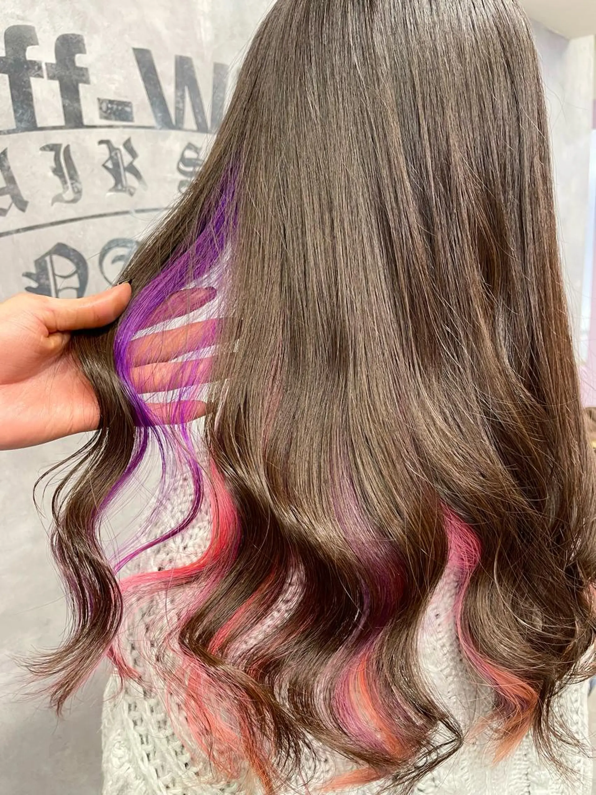 ロング カラー インナーカラー 韓国風カラー 韓国風ヘア カット ヘアカラー トリートメント 福西 洋斗のヘアスタイル