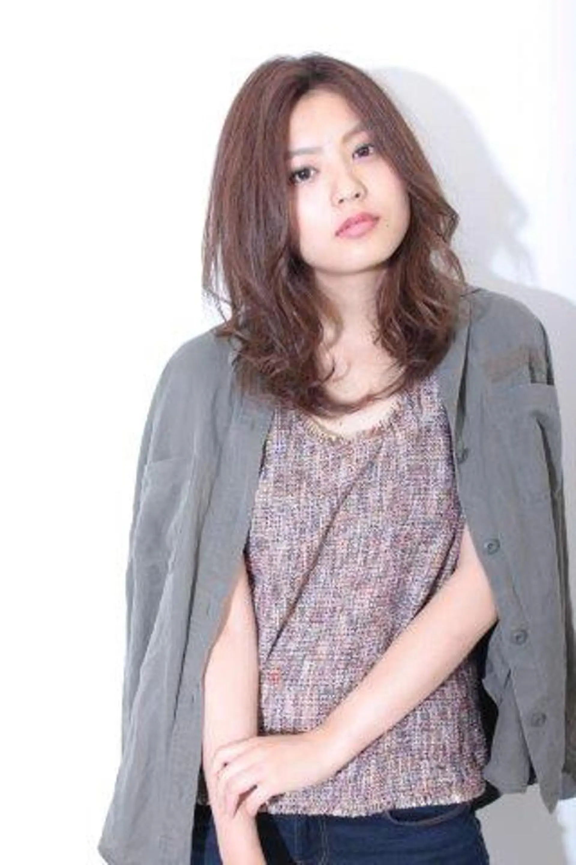 セミロング カラー パーマ 丸みショートボブ/ タッセルボブ 吉野のヘアスタイル