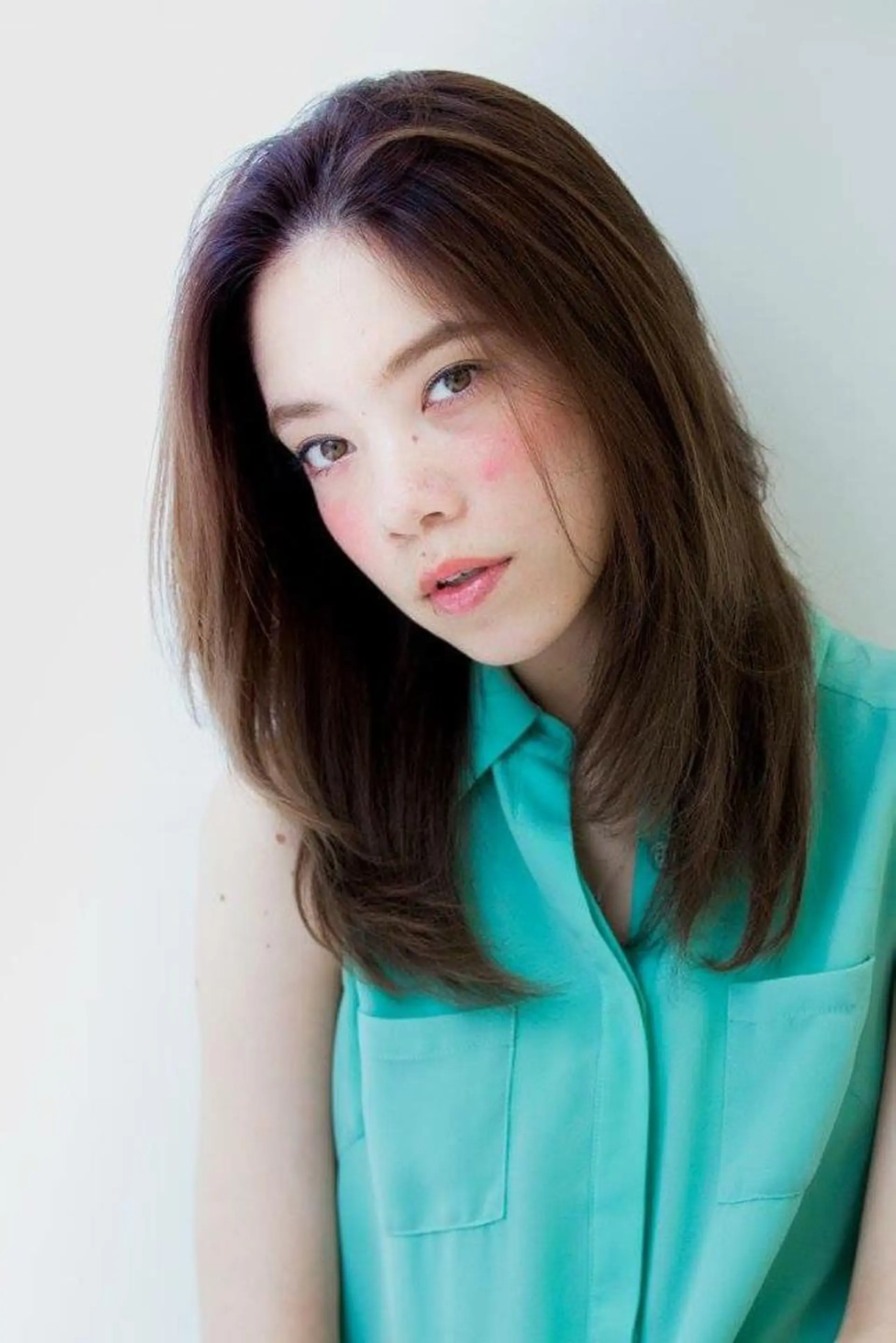 ミディアム セミロング カラー パーマ 内藤 達也のヘアスタイル