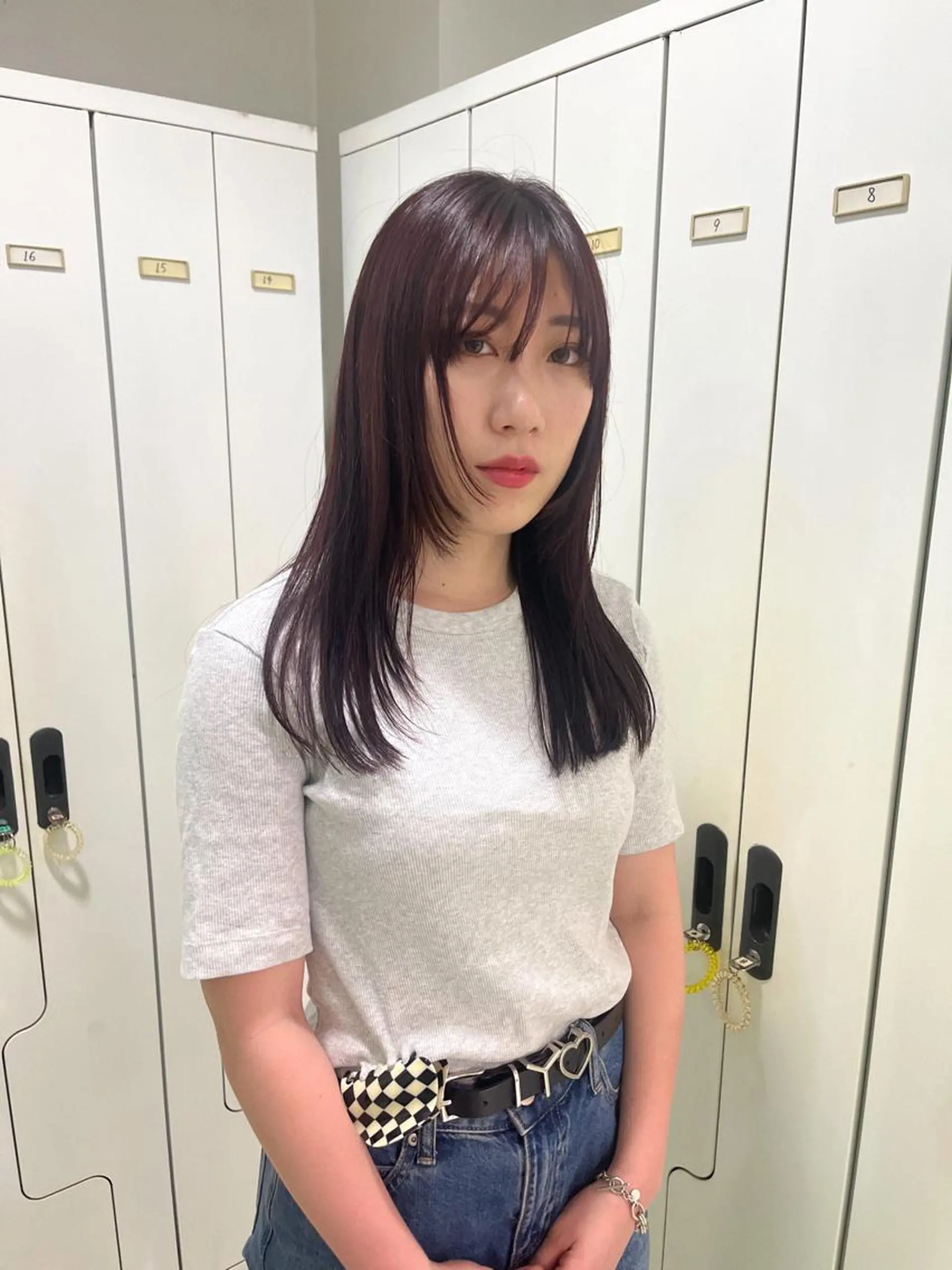 セミロング カット ヘアカラー トリートメント ぷつっとボブ/ちゅる ピンク/mika☆のヘアスタイル