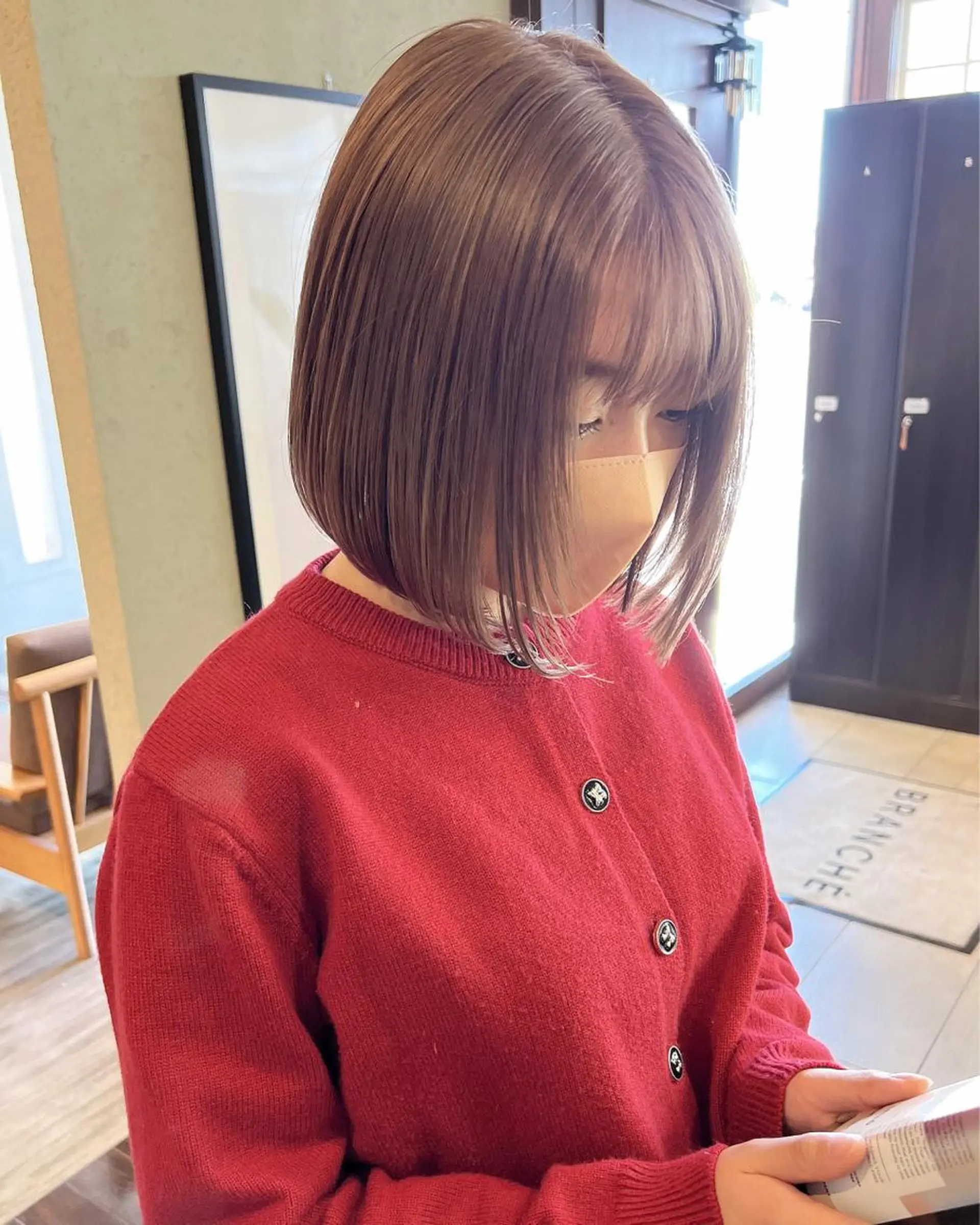 ミディアム カラー ベージュカラー ミルクティーベージュ ヘアカラー 具志 正太のヘアスタイル