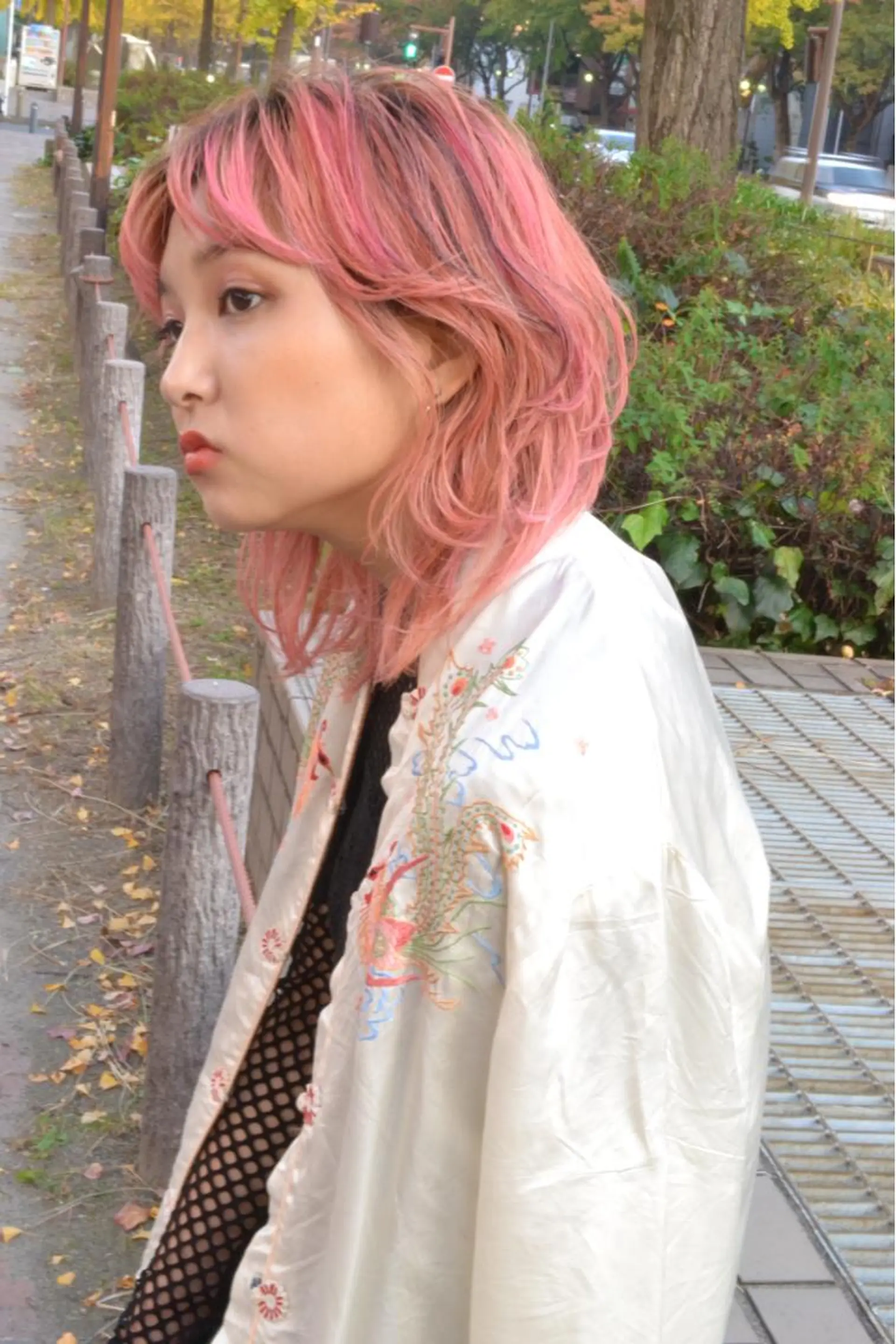 ミディアム カラー 黒髪 デザインカラー ピンクカラー 髪質改善/ボブ 🌻Mutsumiのヘアスタイル