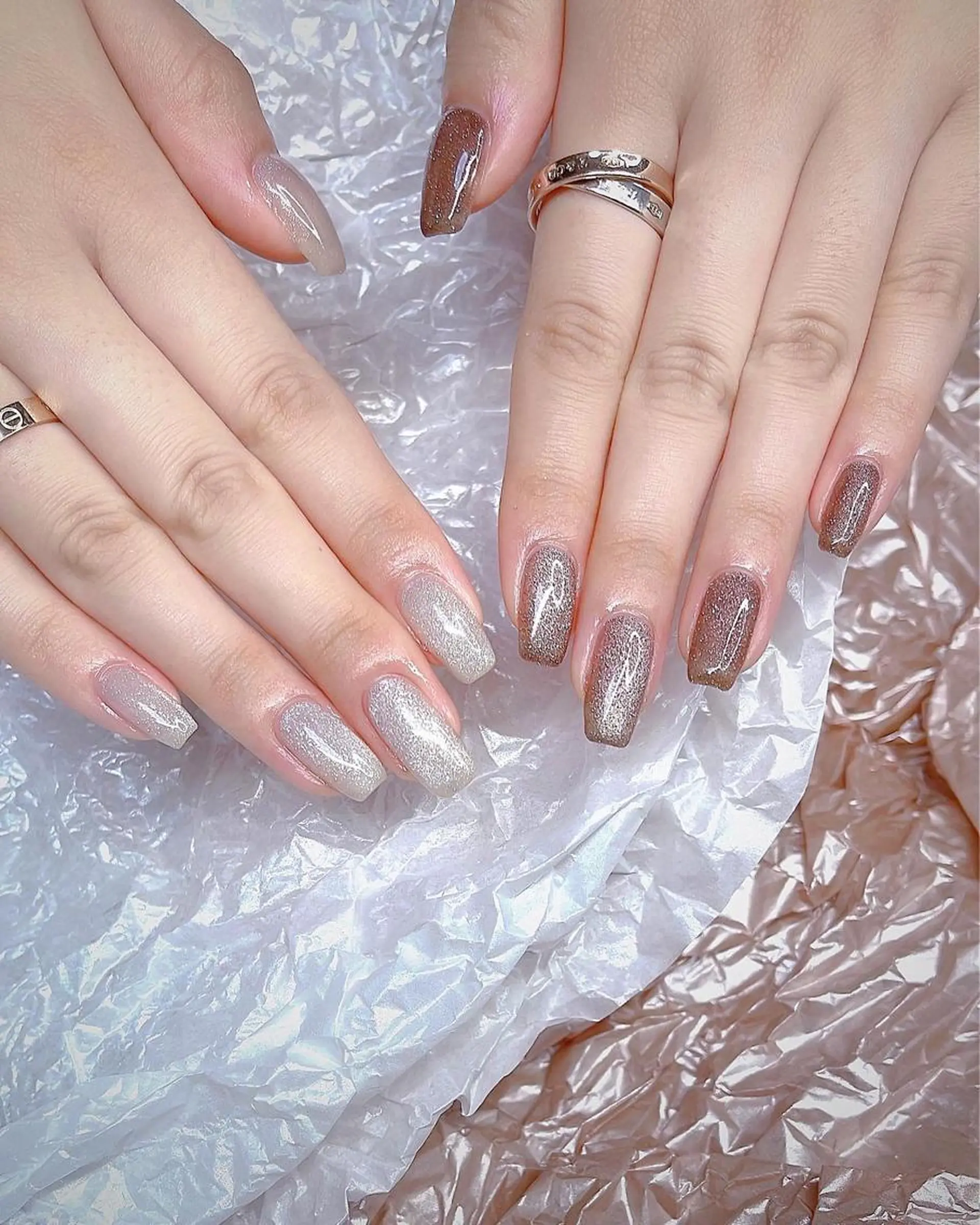 ミディアム 韓国風ヘア めぐみのネイルサロン スタッフ練習のネイルデザイン