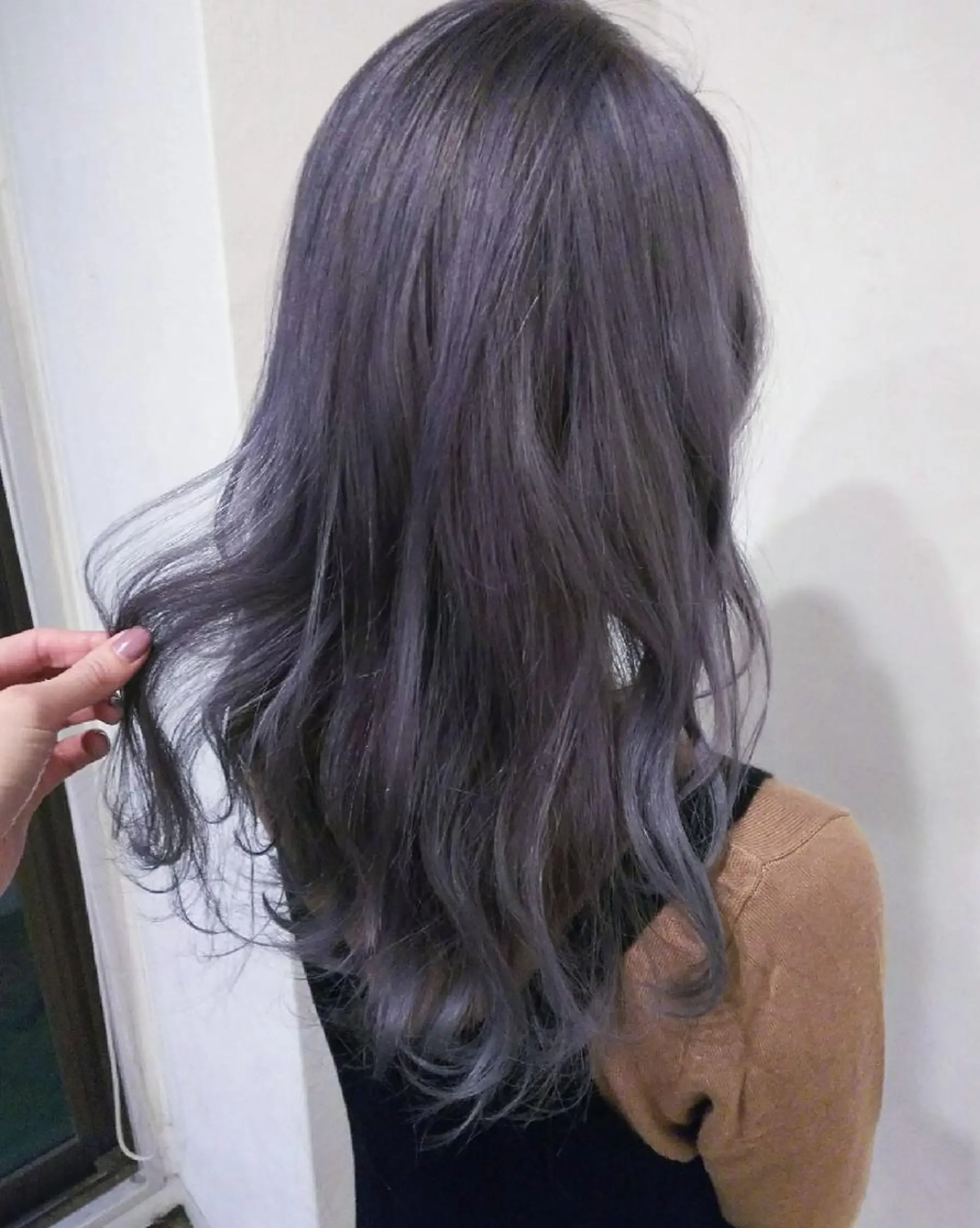 ロング カラー グレージュ ラベンダーカラー ラベンダーグレージュ ラベンダーグレー JIL BLAN 京都所属・RU RIのヘアスタイル