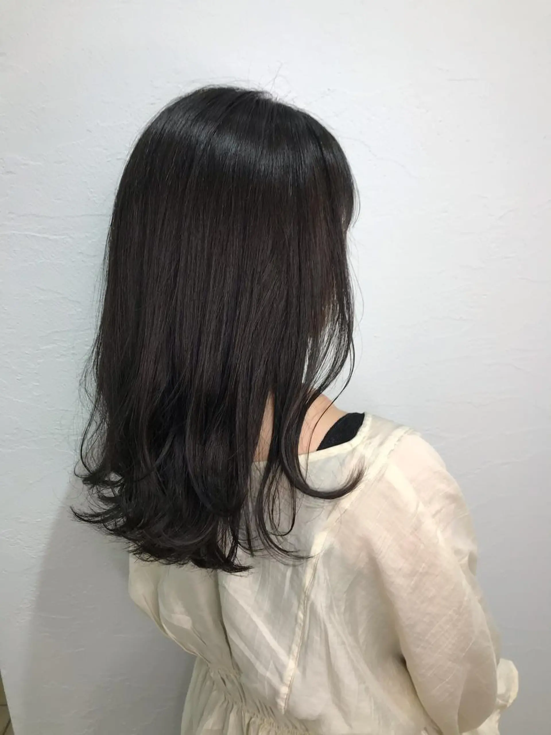 セミロング カラー ニュアンスパーマ/ レイヤー/茶屋町のヘアスタイル