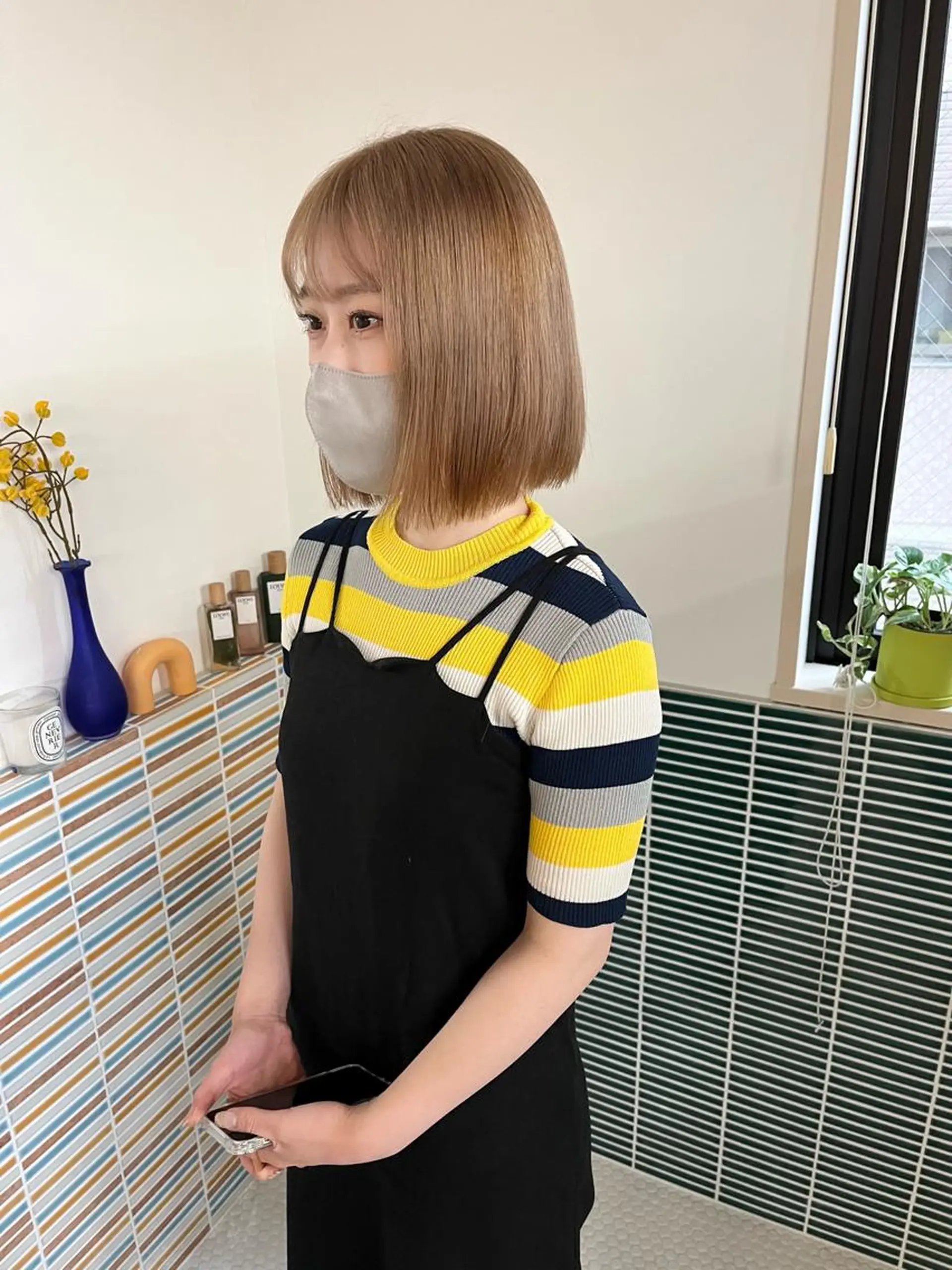 ミディアム カラー ブリーチ ヘアカラー トリートメント 🩷ハイトーン透明感 レイヤー🩷ユリカのヘアスタイル