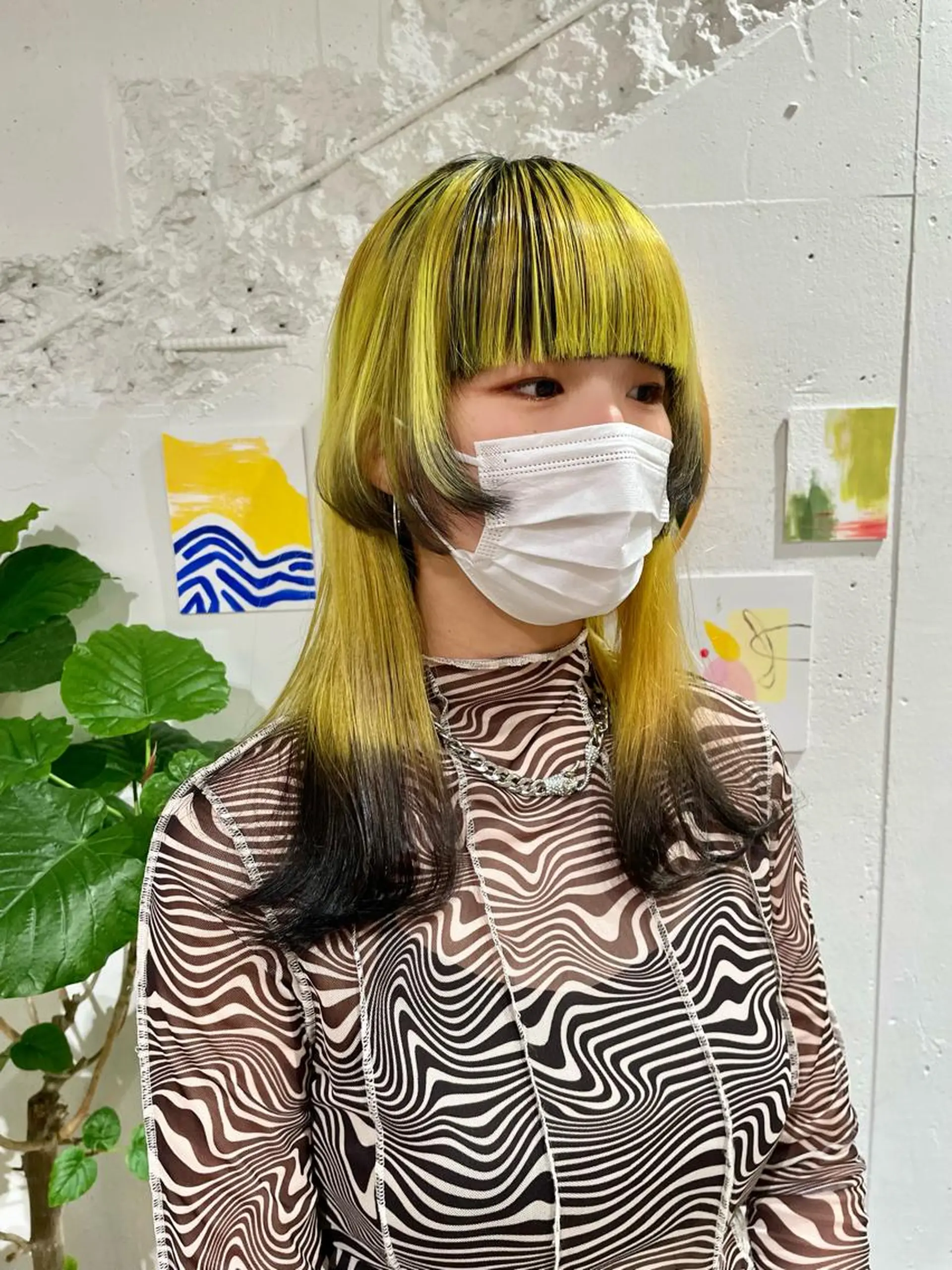 ロング カラー デザインカラー ウルフ/似合わせ レイヤー/RIHOのヘアスタイル