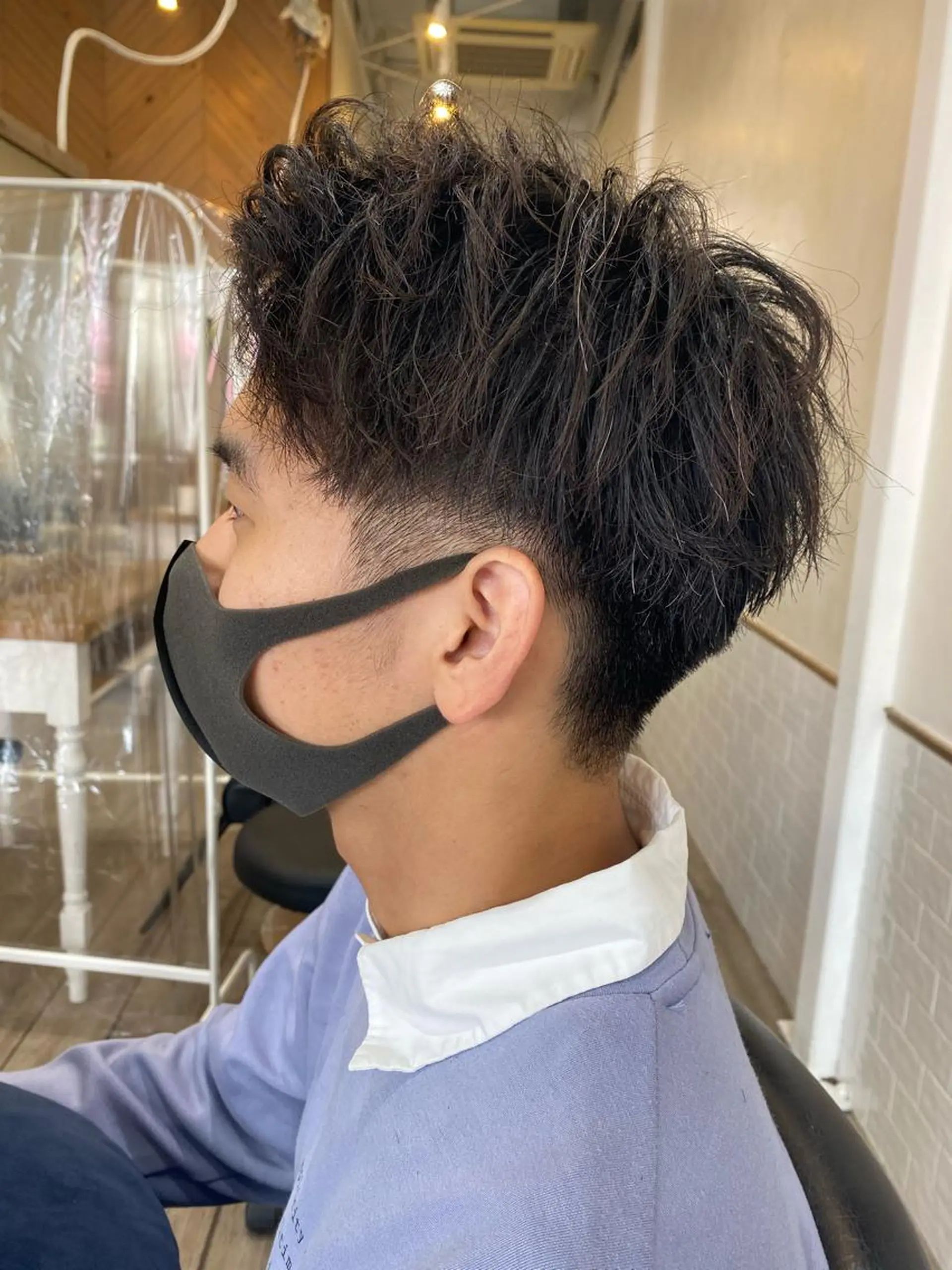 メンズ アップバング 刈り上げ kanon♡ 暖色カラー‎🤍のヘアスタイル