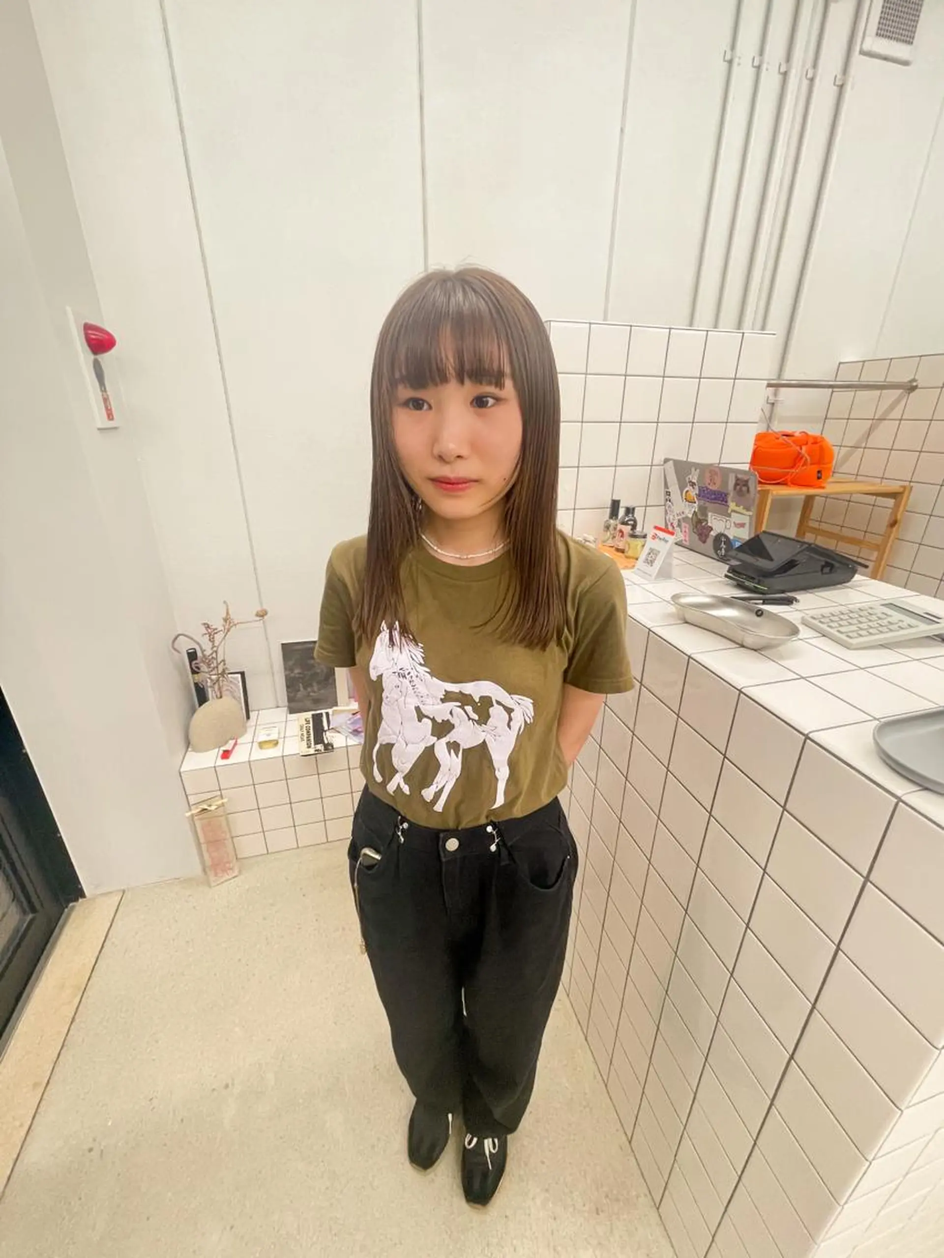 ミディアム カラー カット ヘアカラー 関 京磨のヘアスタイル