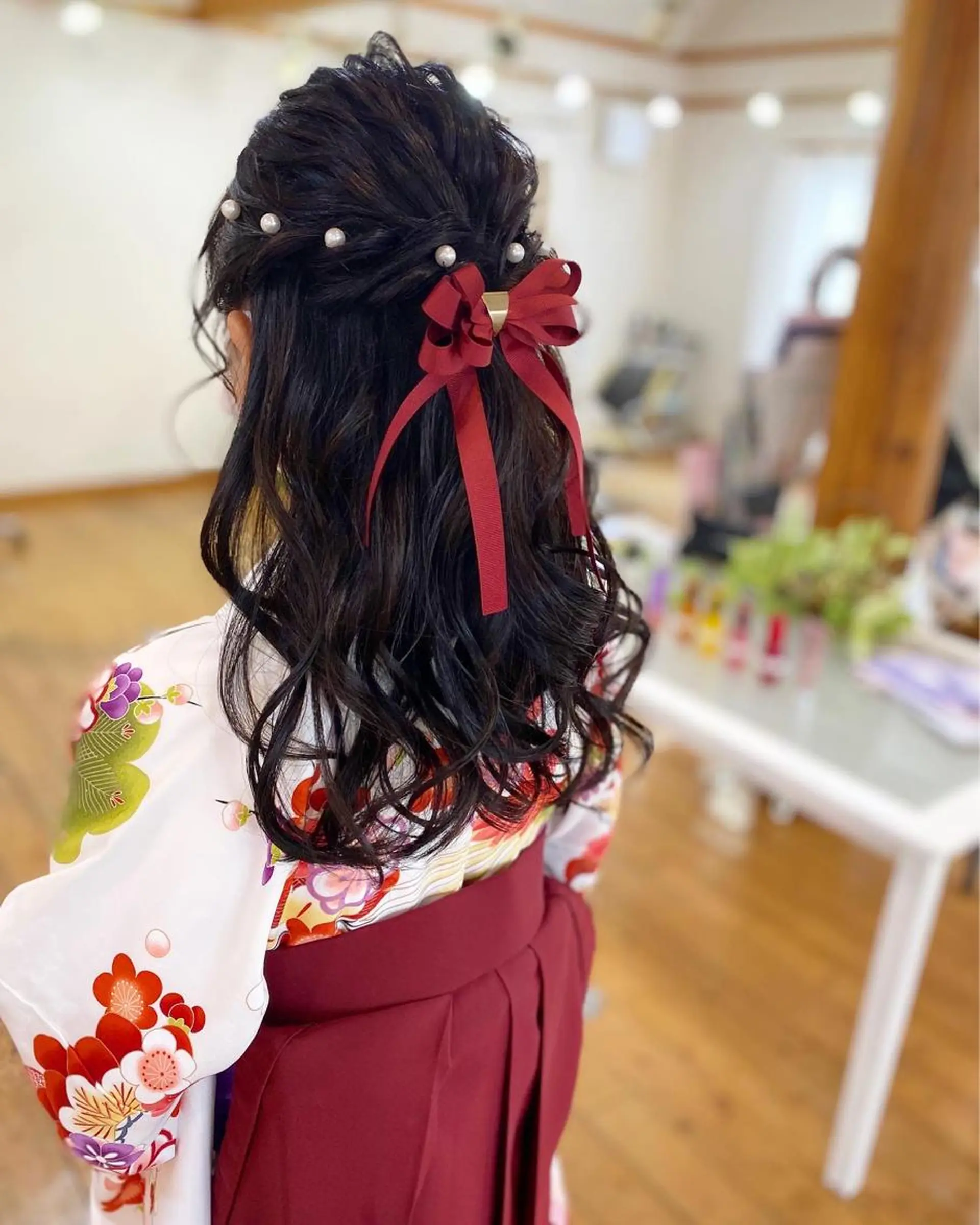 セミロング ヘアアレンジ ハーフアップ 卒業式のヘアスタイル 荒木 ひろかのヘアスタイル