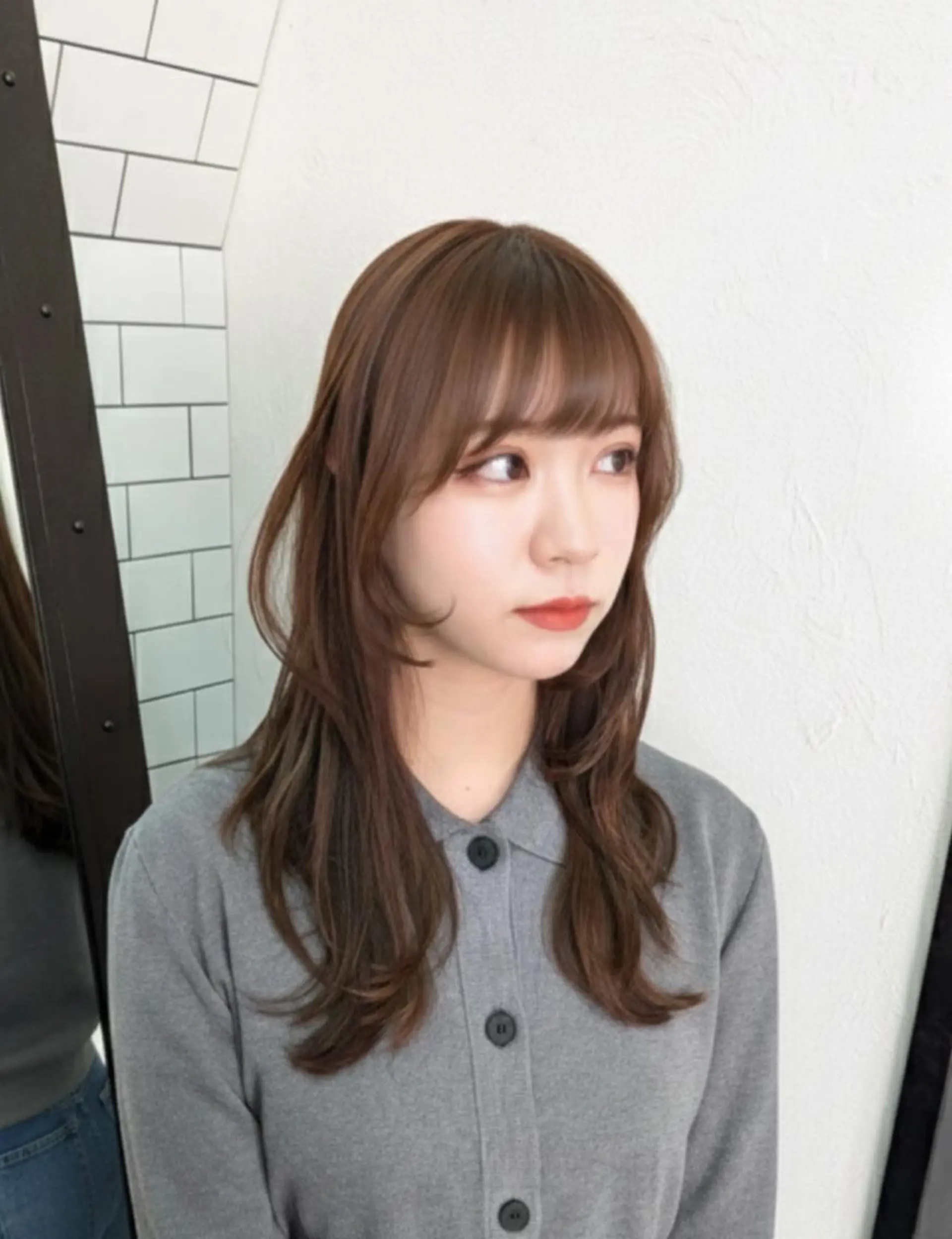 ロング ハッシュカット 韓国風ヘア レイヤーカット カット 中区/legare 🌈山村/髪質改善のヘアスタイル