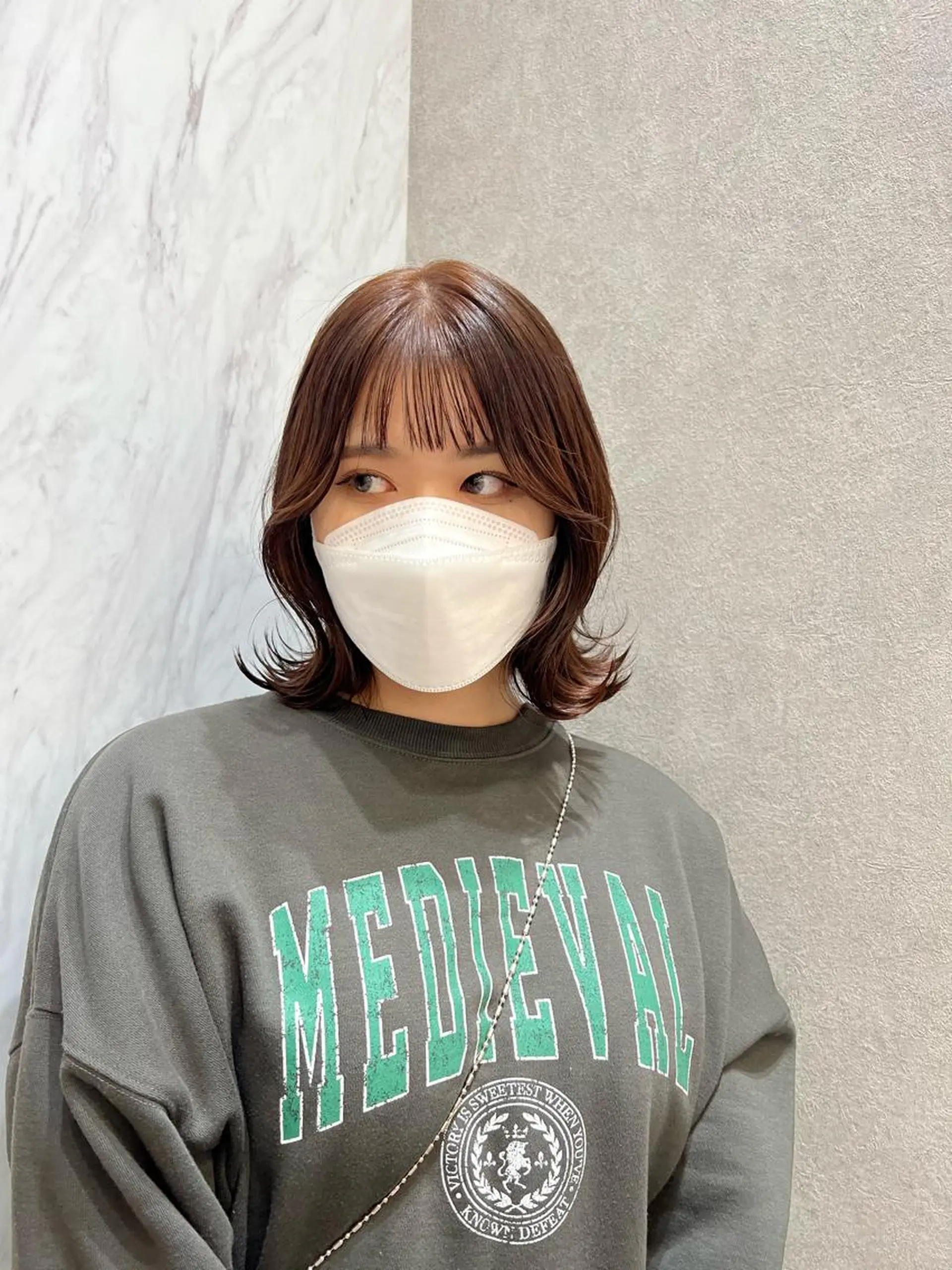 ミディアム カラー ヘアアレンジ ARIA💎縮毛矯正 ブリーチ💎複雑履歴のヘアスタイル