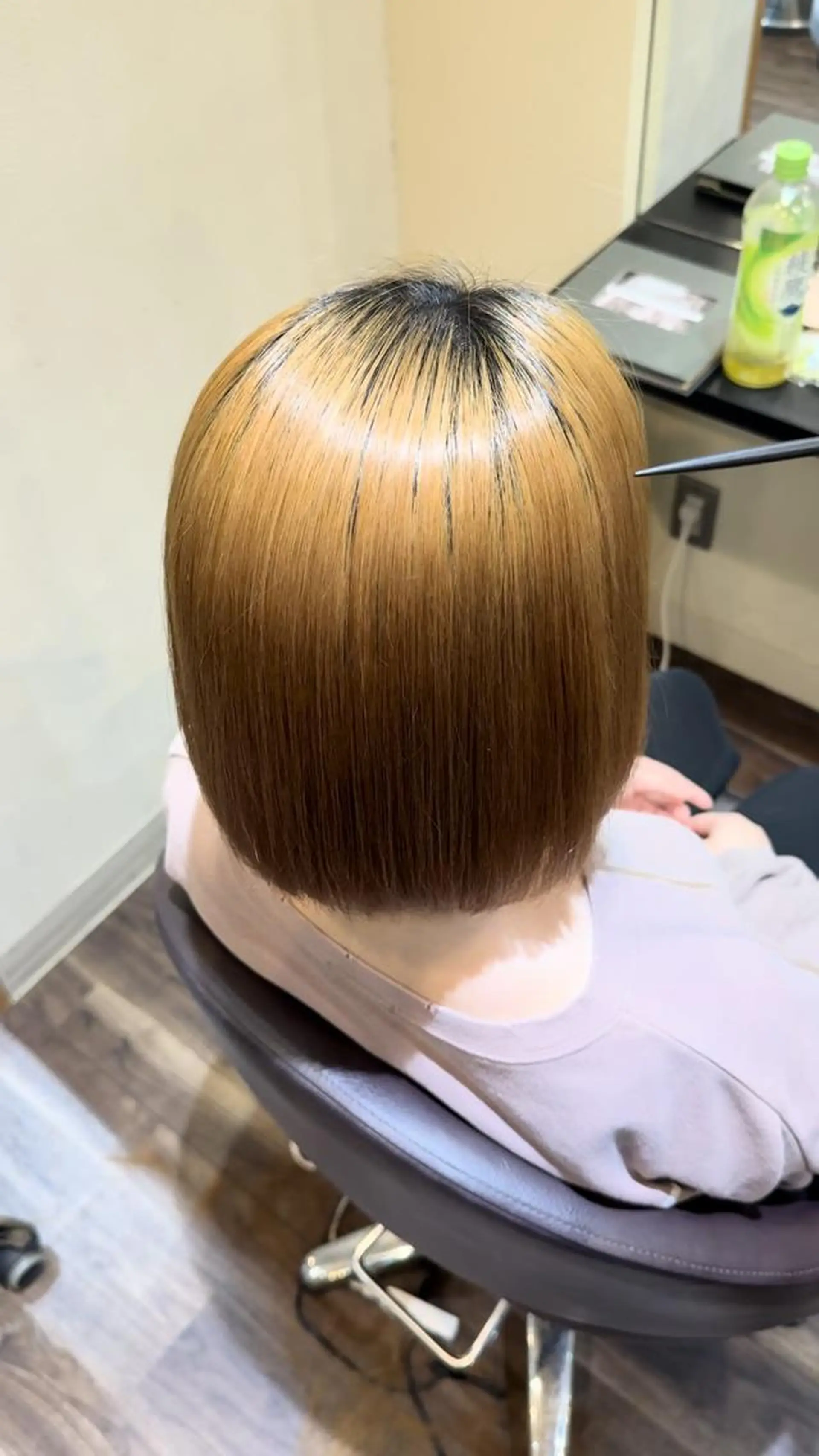 ミディアム ボブ 伸ばしかけ 縮毛矯正 縮毛矯正 トリートメント 作田 洋介のヘアスタイル