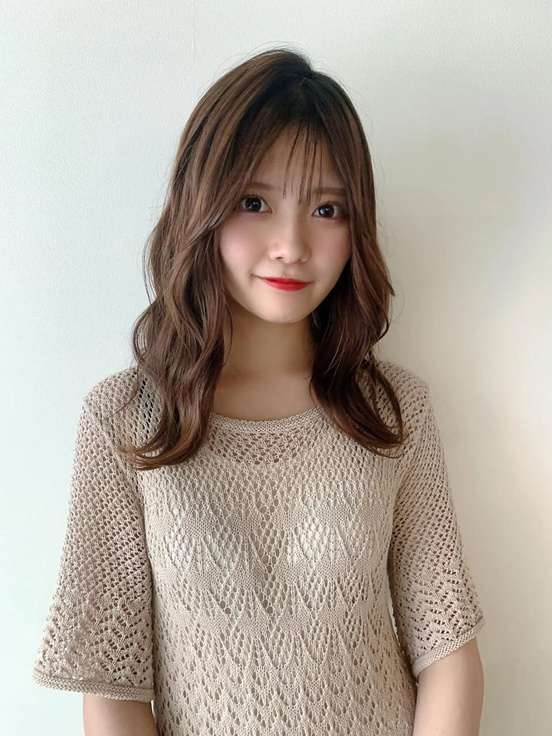 セミロング カラー カット ヘアカラー なりたいが叶う ながしまじゅんきのヘアスタイル