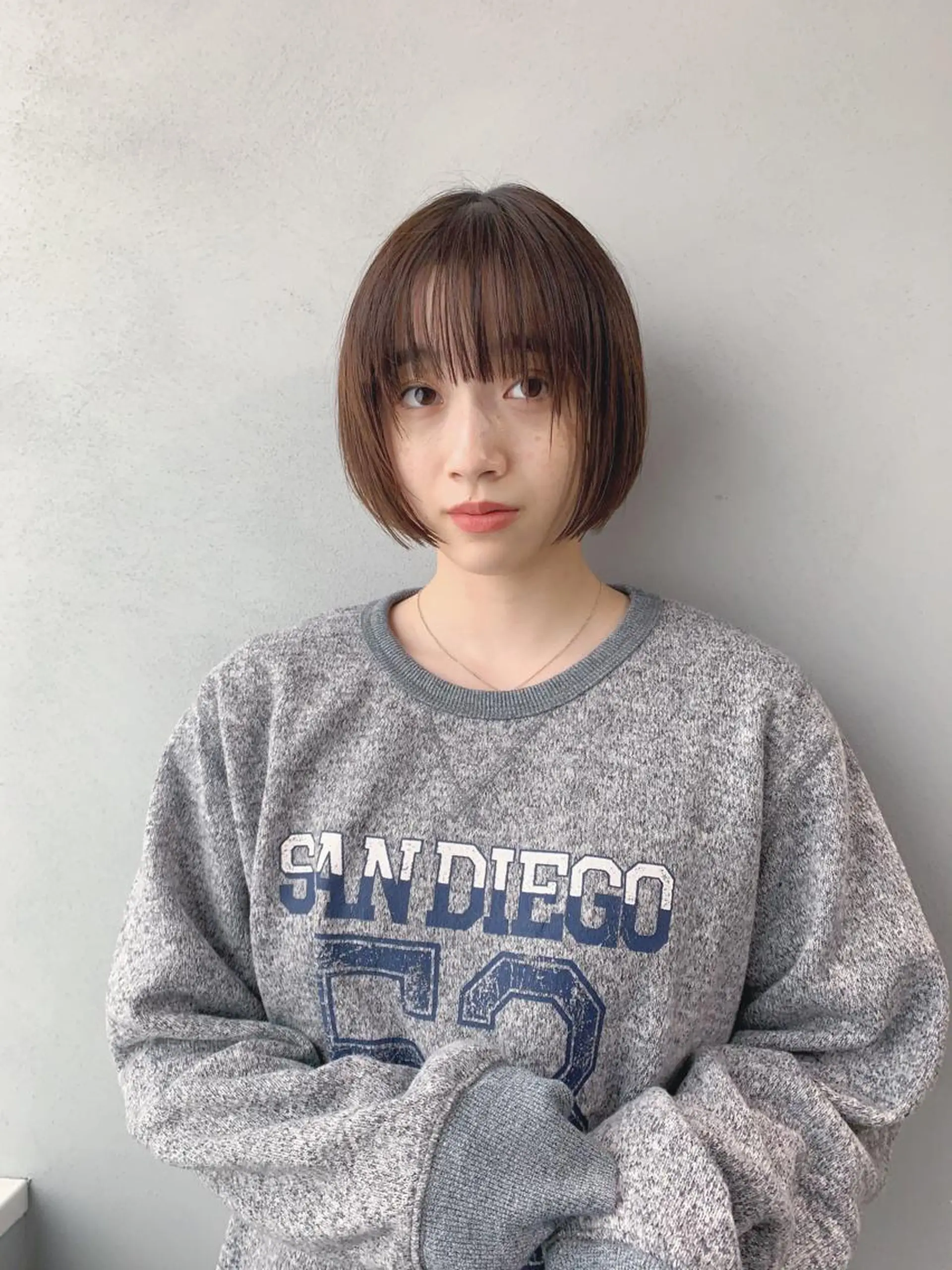 ショート カラー ボブパーマコテ巻き風 パーマNo1深江秀平のヘアスタイル