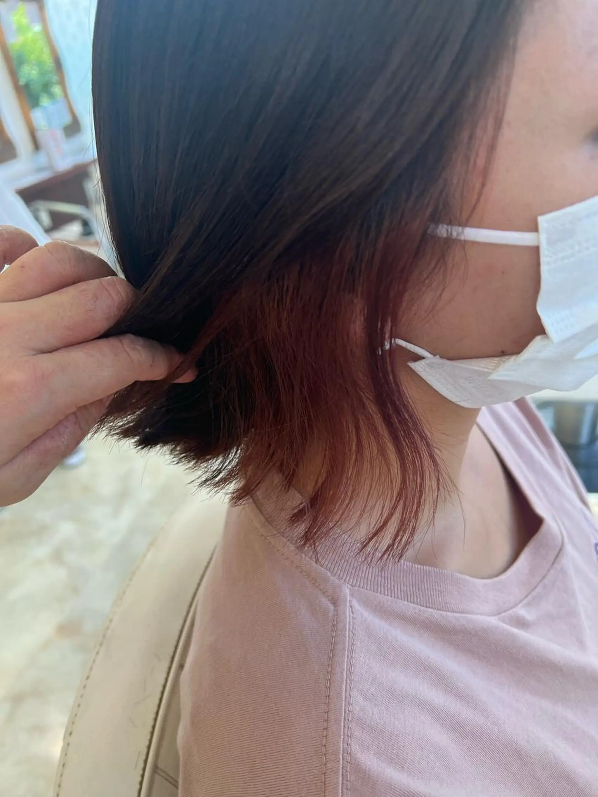 ミディアム カラー インナーカラー ピンクカラー Rapt.HAIR 中村 知里のヘアスタイル