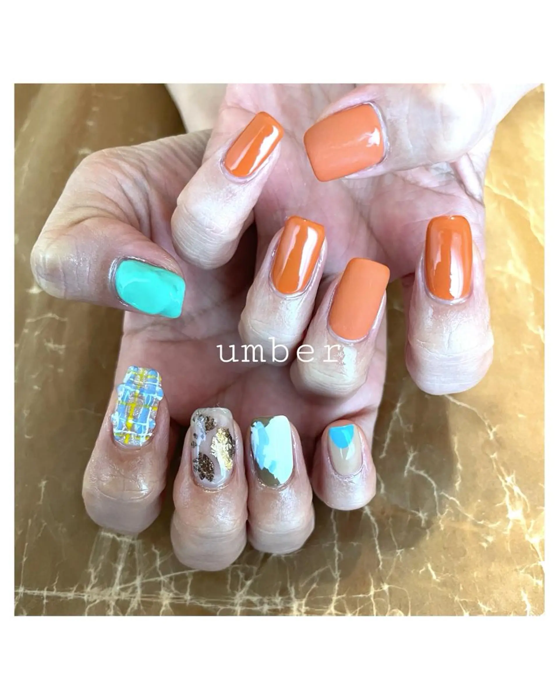 ネイル クリアネイル フラッシュネイル フットネイル フレンチネイル マグネットネイル ハンドネイル umber 三茶1分のネイルデザイン