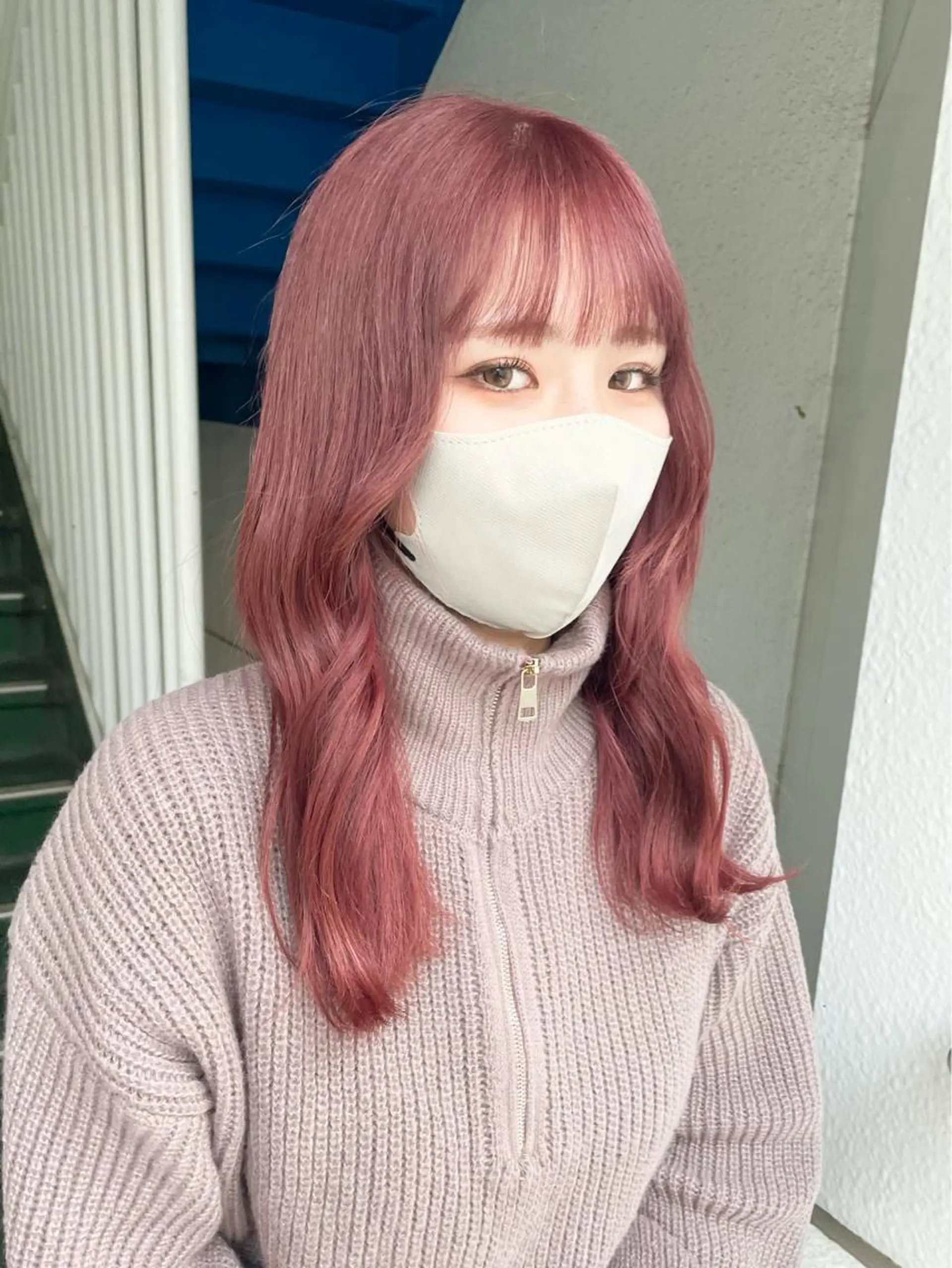 ミディアム ミディアムパーマ ボブ ハイライト 髪質改善 韓国風ヘア ハイトーン/レイヤー 🌸さくらのヘアスタイル