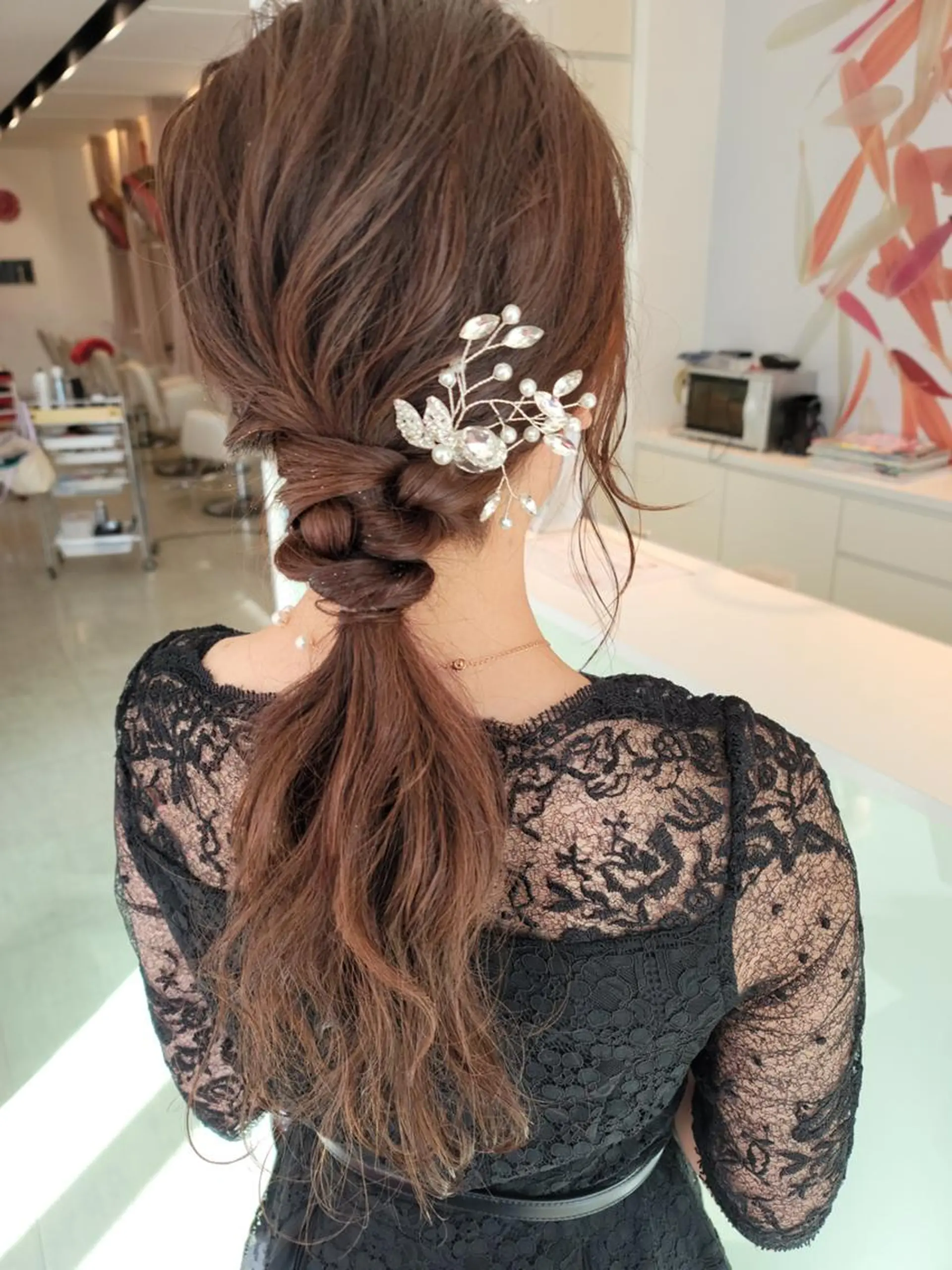 ロング ヘアアレンジ ハーフアップ 鈴木 翠のヘアスタイル