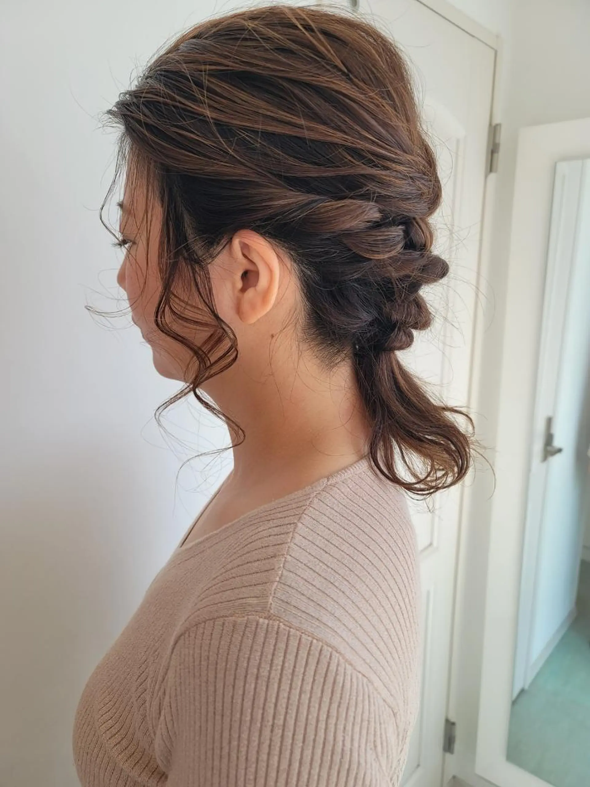 ミディアム ヘアアレンジ ハイライト ヘアセット 鈴木 翠のヘアスタイル