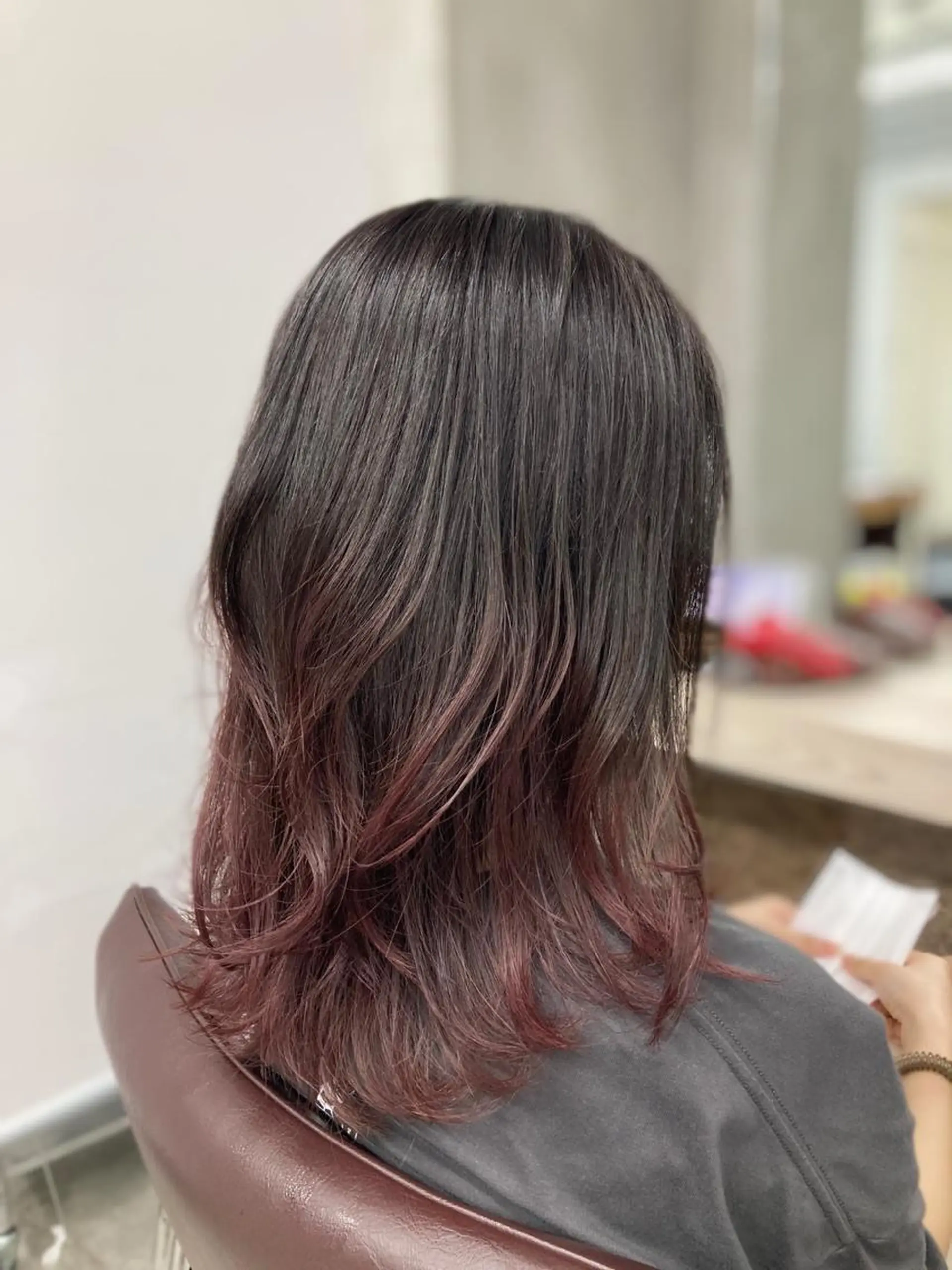 セミロング カラー グラデーションカラー ピンクカラー ヘアカラー トリートメント ブリーチ&似合せボブ 田中寛十のヘアスタイル