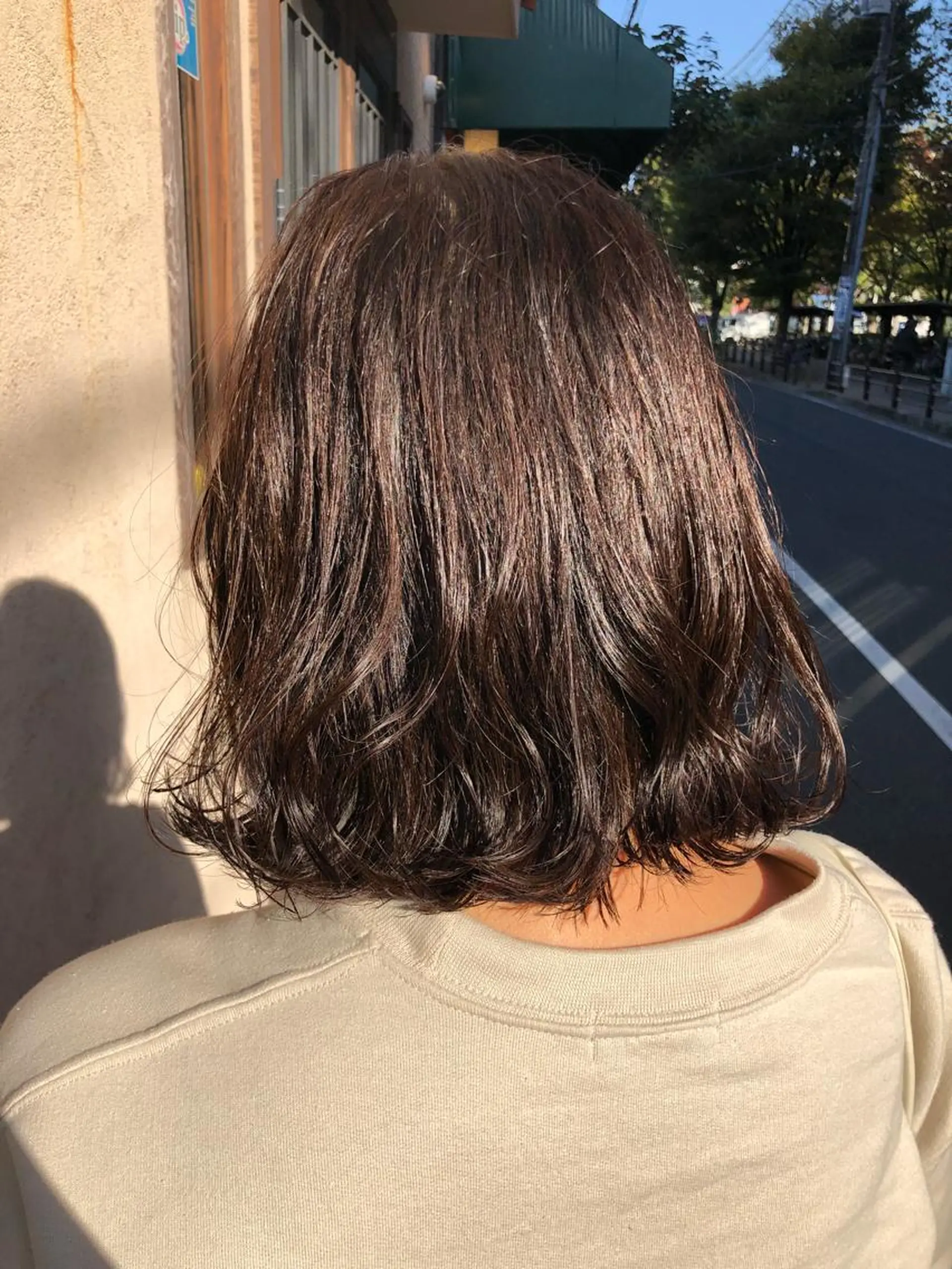 ミディアム カット ヘアカラー 國次 夕貴のヘアスタイル