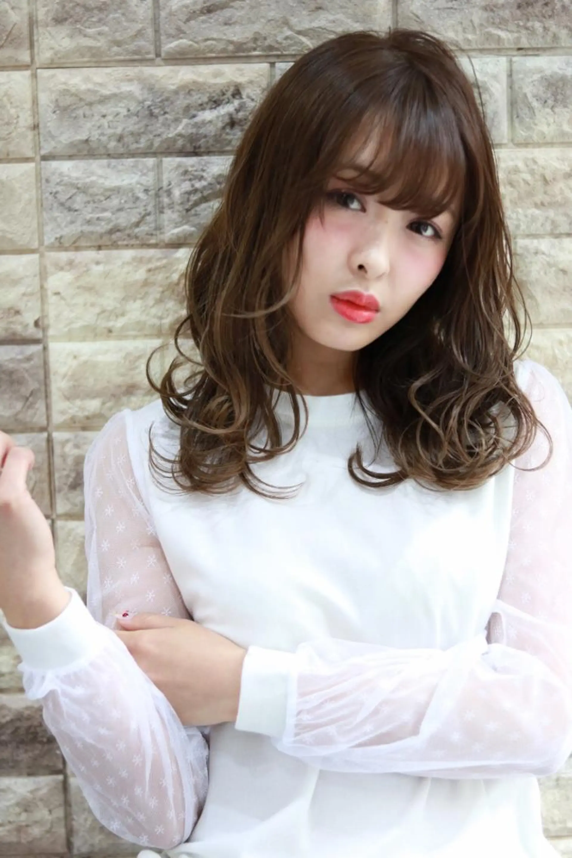 セミロング ほさか しんごのヘアスタイル