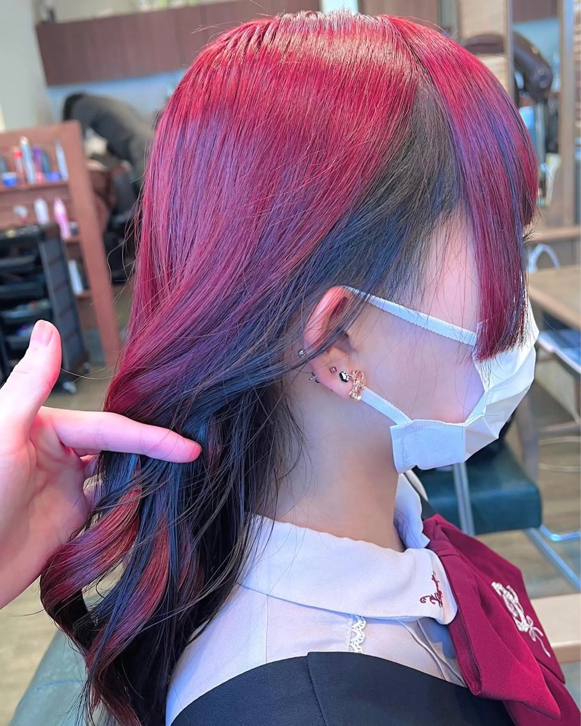 セミロング ブリーチ毛の縮毛矯正 ハイトーン/岡本智樹のヘアスタイル