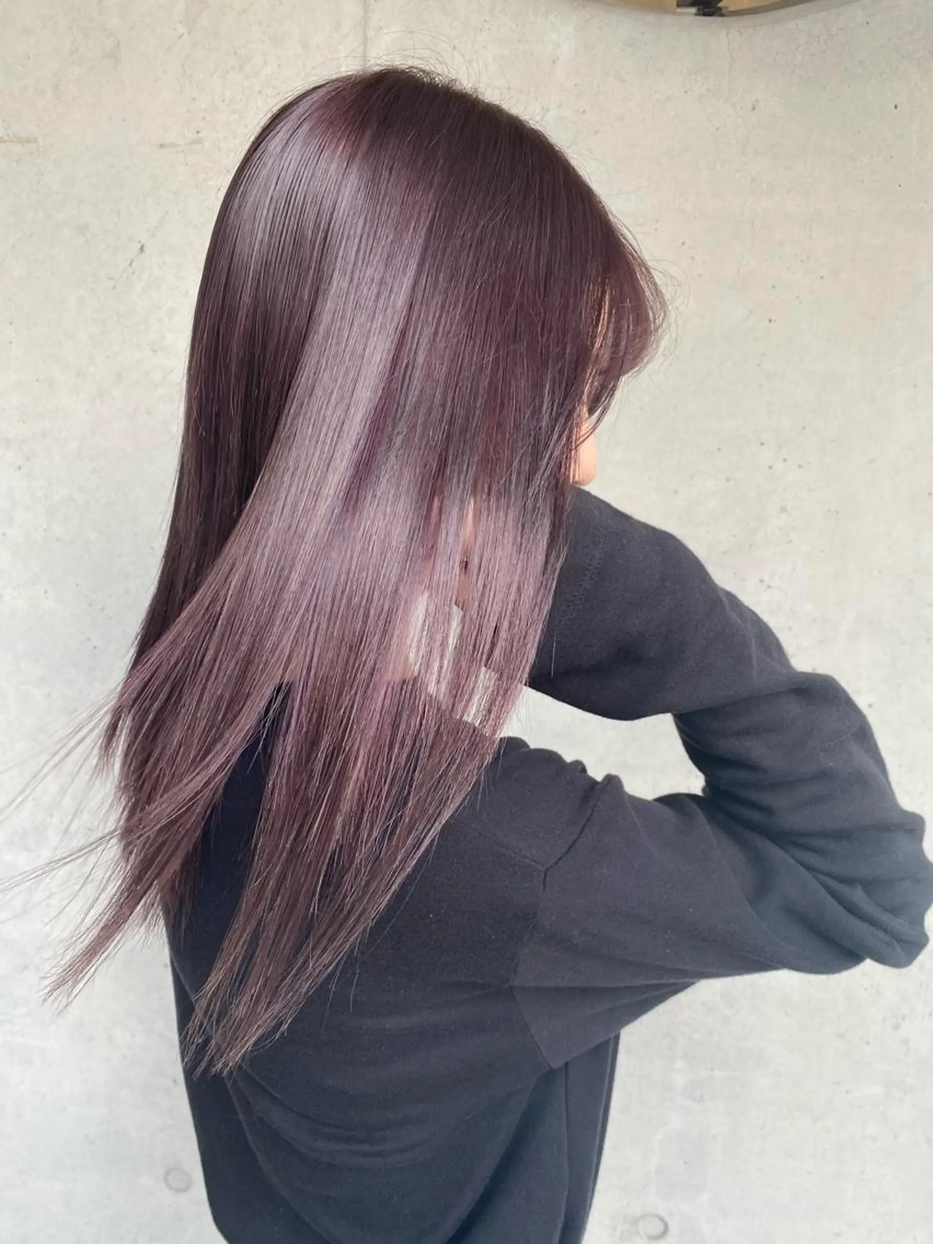 セミロング カラー ラベンダーカラー ラベンダーグレー カット ヘアカラー トリートメント GiseL アンリのヘアスタイル