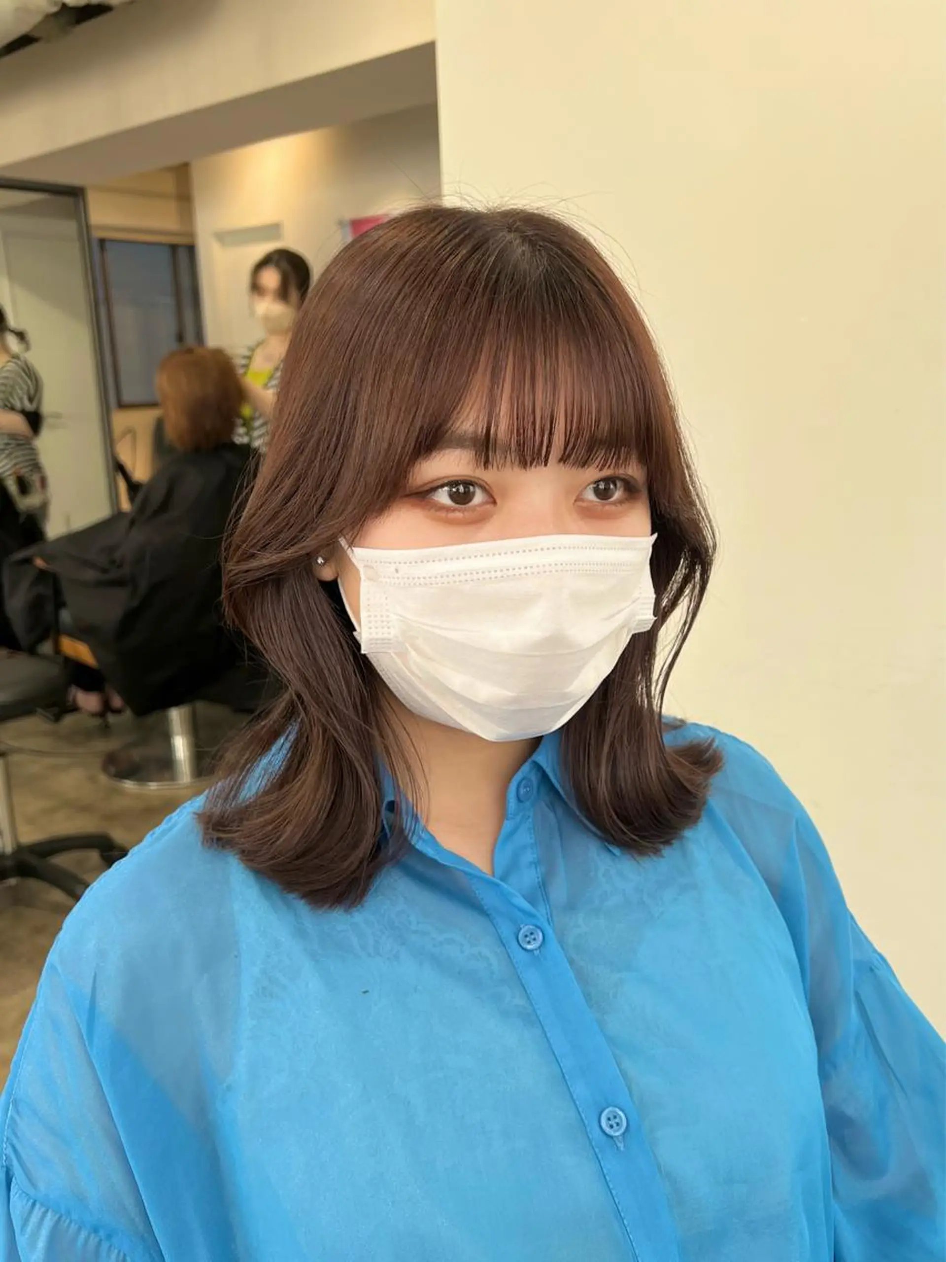 ミディアム カラー ブラウンカラー ココアブラウン くびれヘア カット 【韓国風くびれヘア】 joule小木曽輝のヘアスタイル