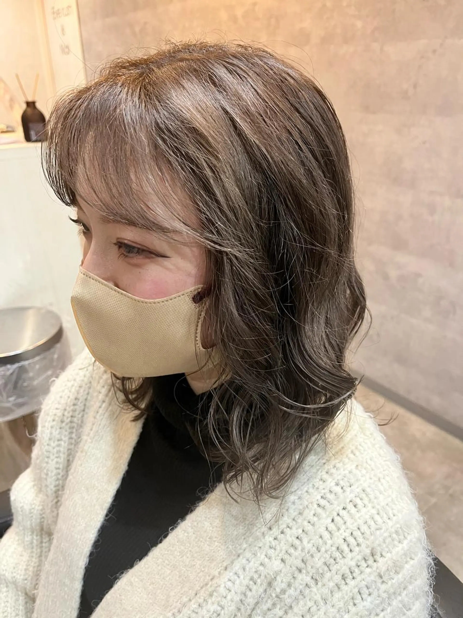 ミディアム カラー ネイル ダブルカラー 新宿のヘアスタイル