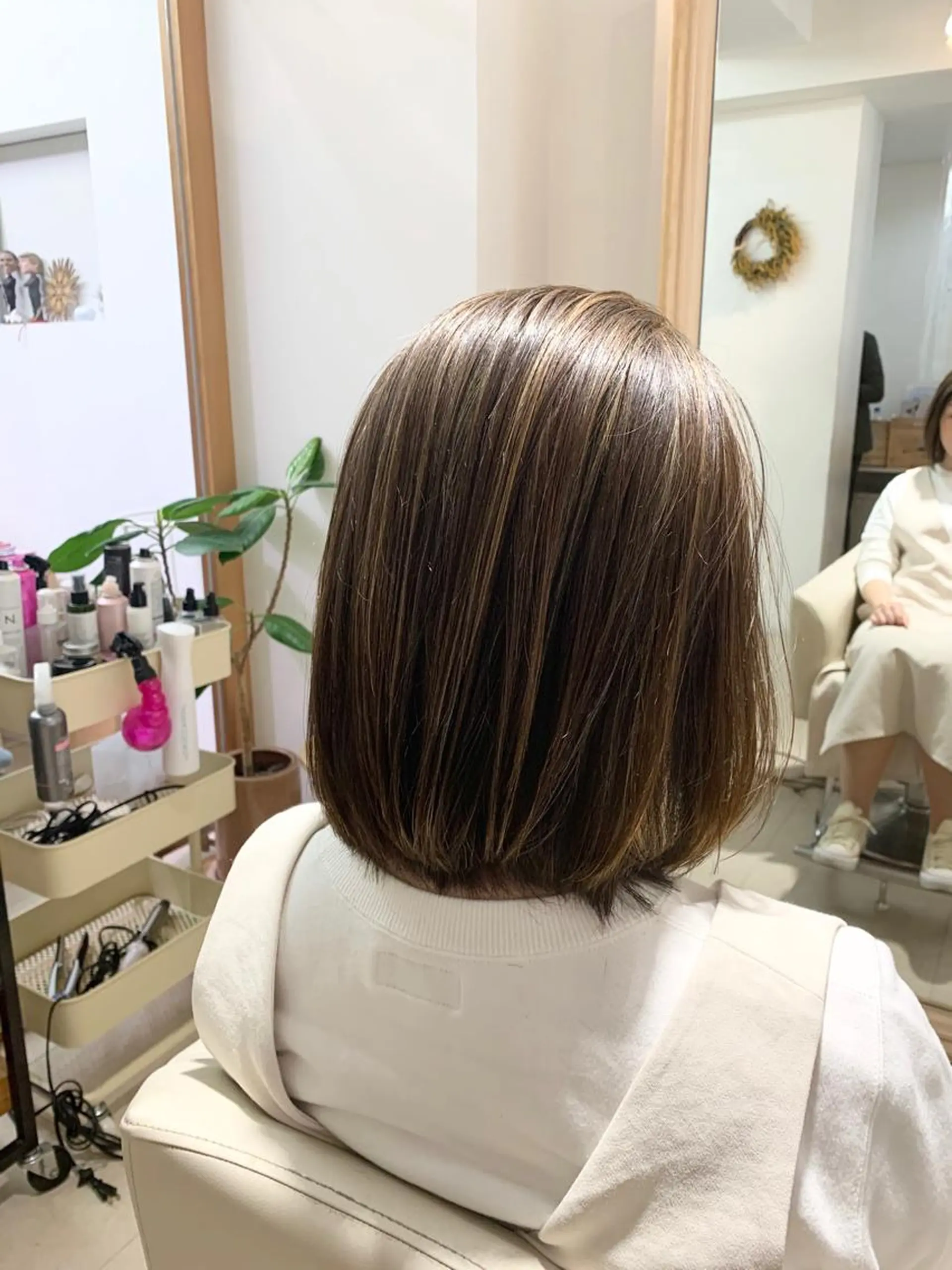 ミディアム ハイライト 山内 瑞穂のヘアスタイル