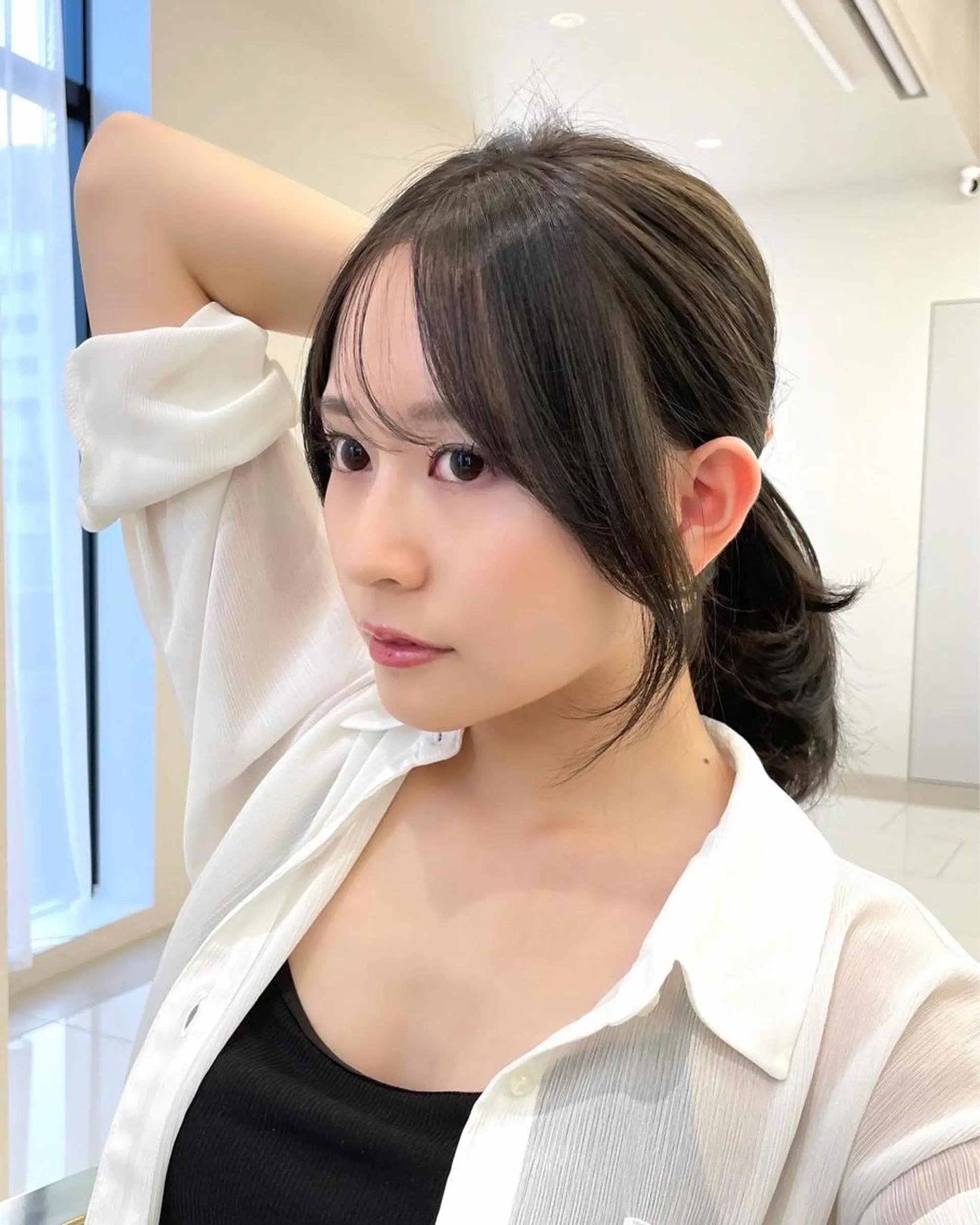 ロング 小顔カット 小顔カット前髪 顔周りカット林亮佑のヘアスタイル
