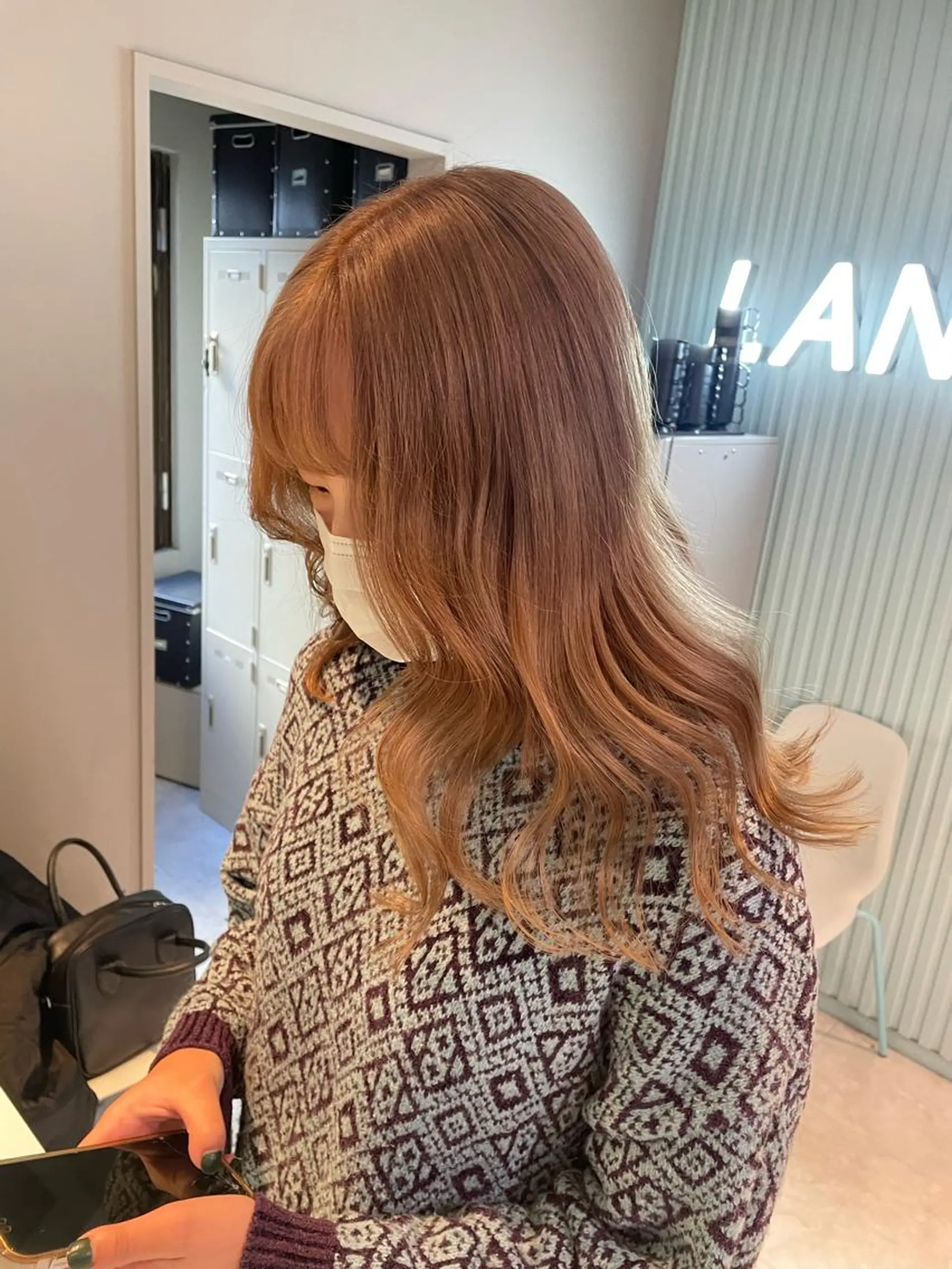 ミディアム ヘアカラー トリートメント 顔周りレイヤー/新宿 /モテ艶カラー/航介のヘアスタイル