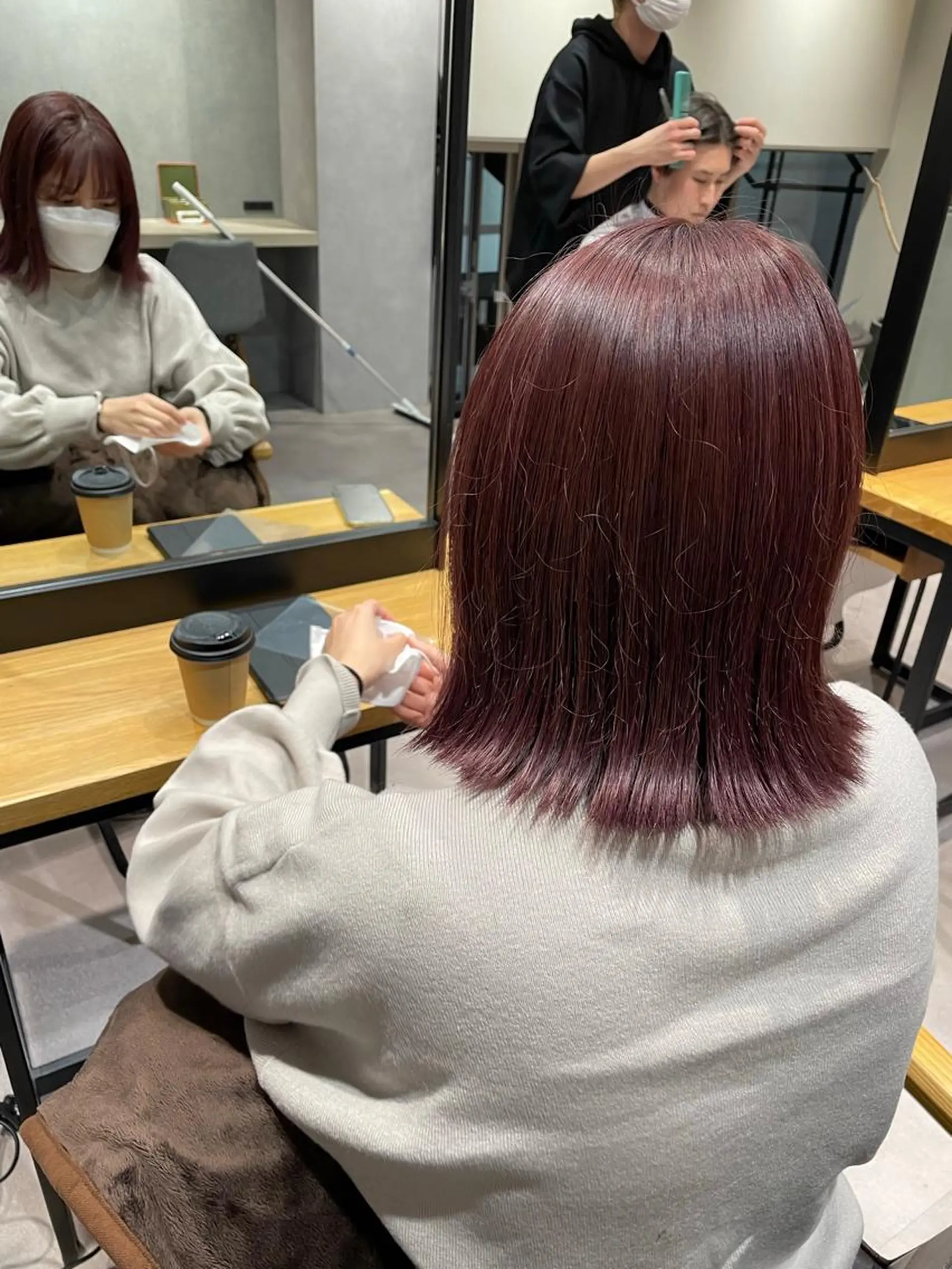 ミディアム カラー バレイヤージュ ベージュカラー ブリーチ ブロンド デザインカラー ヘアカラー 韓国風/オシャレ /縮毛矯正/滝口琴未のヘアスタイル