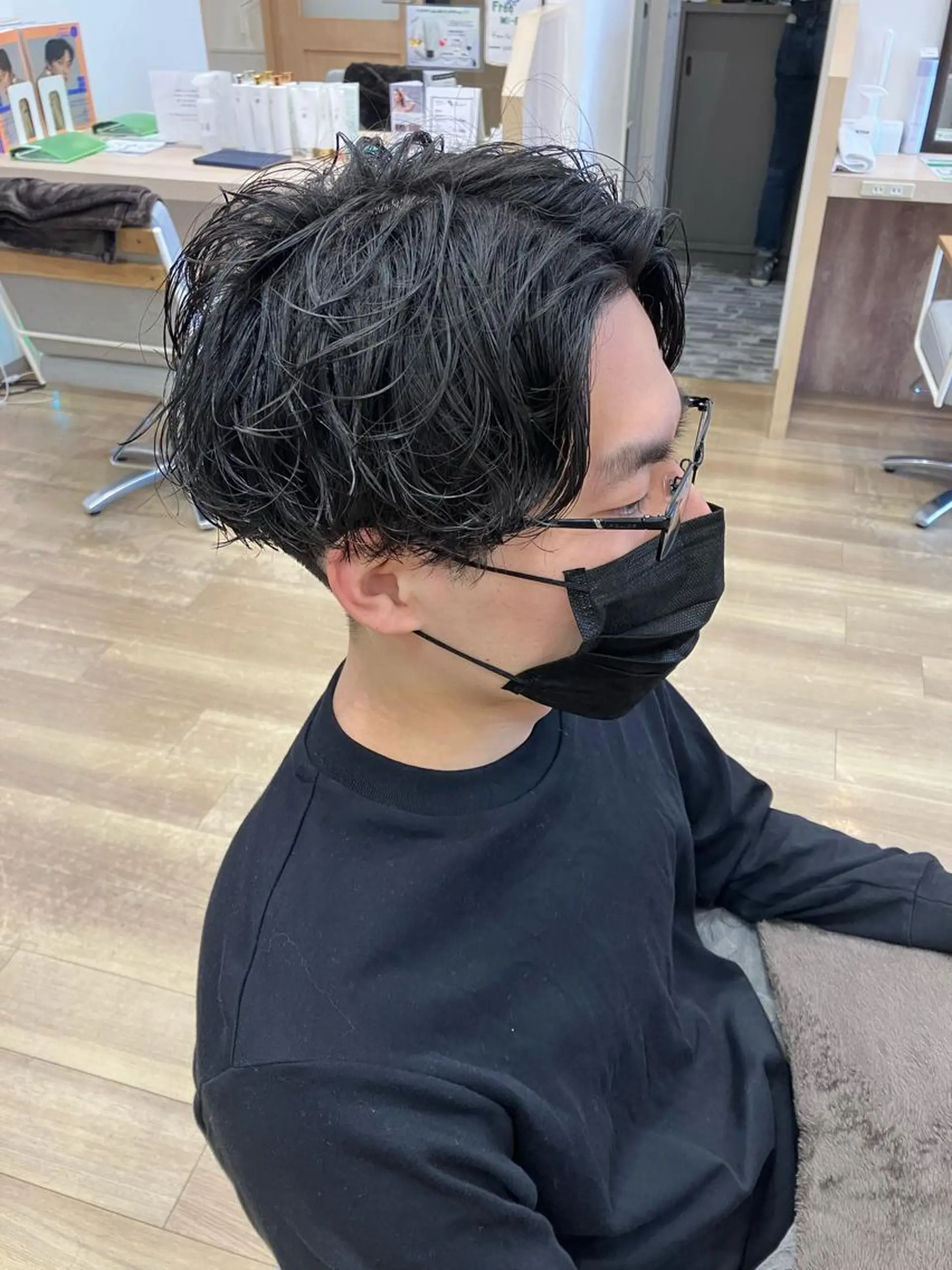 ミディアム メンズパーマ波巻き 🌳大森悠登🌳のヘアスタイル