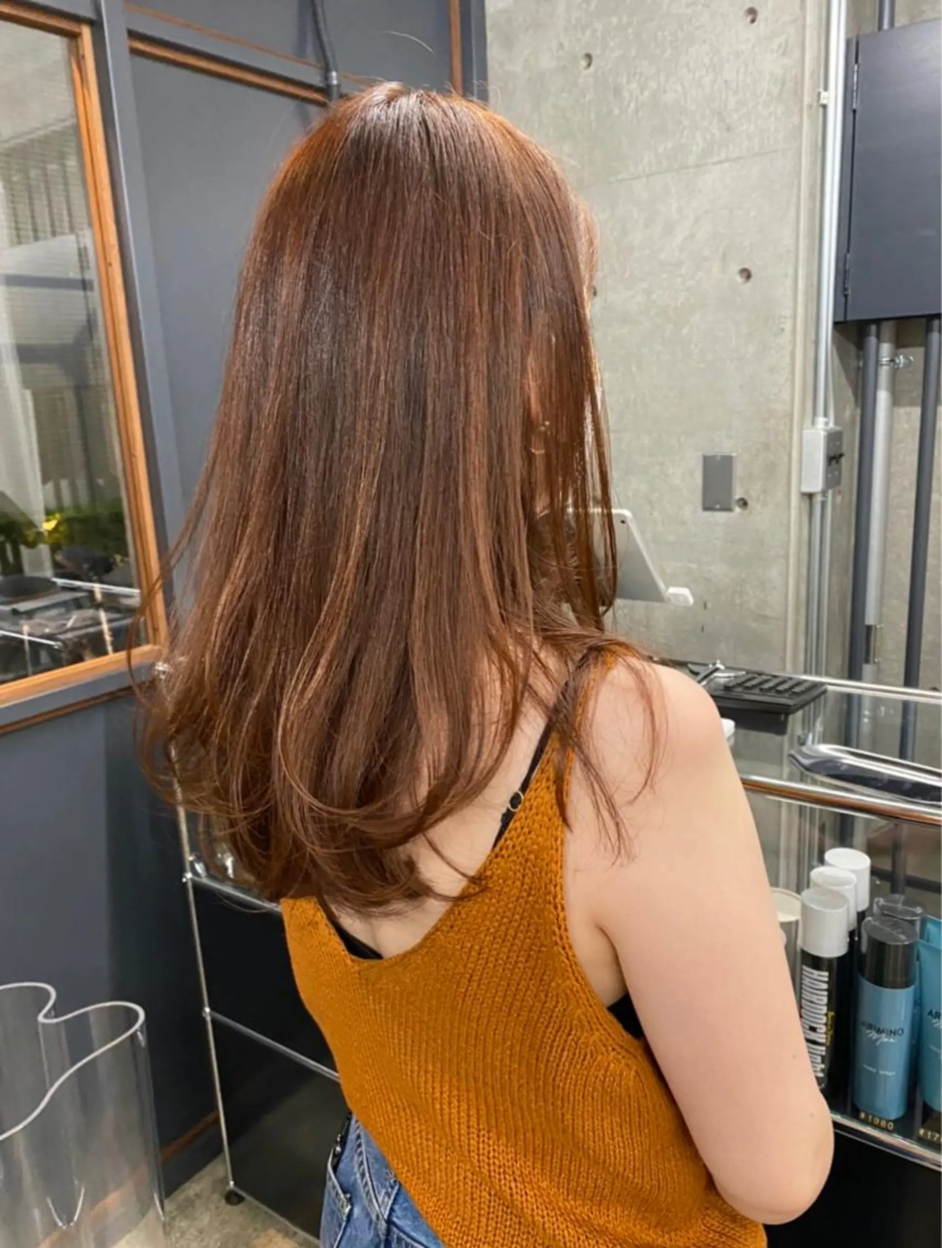 ロング オレンジブラウン レイヤーカット ୨୧柔らかいカラー nozomi ୨୧のヘアスタイル