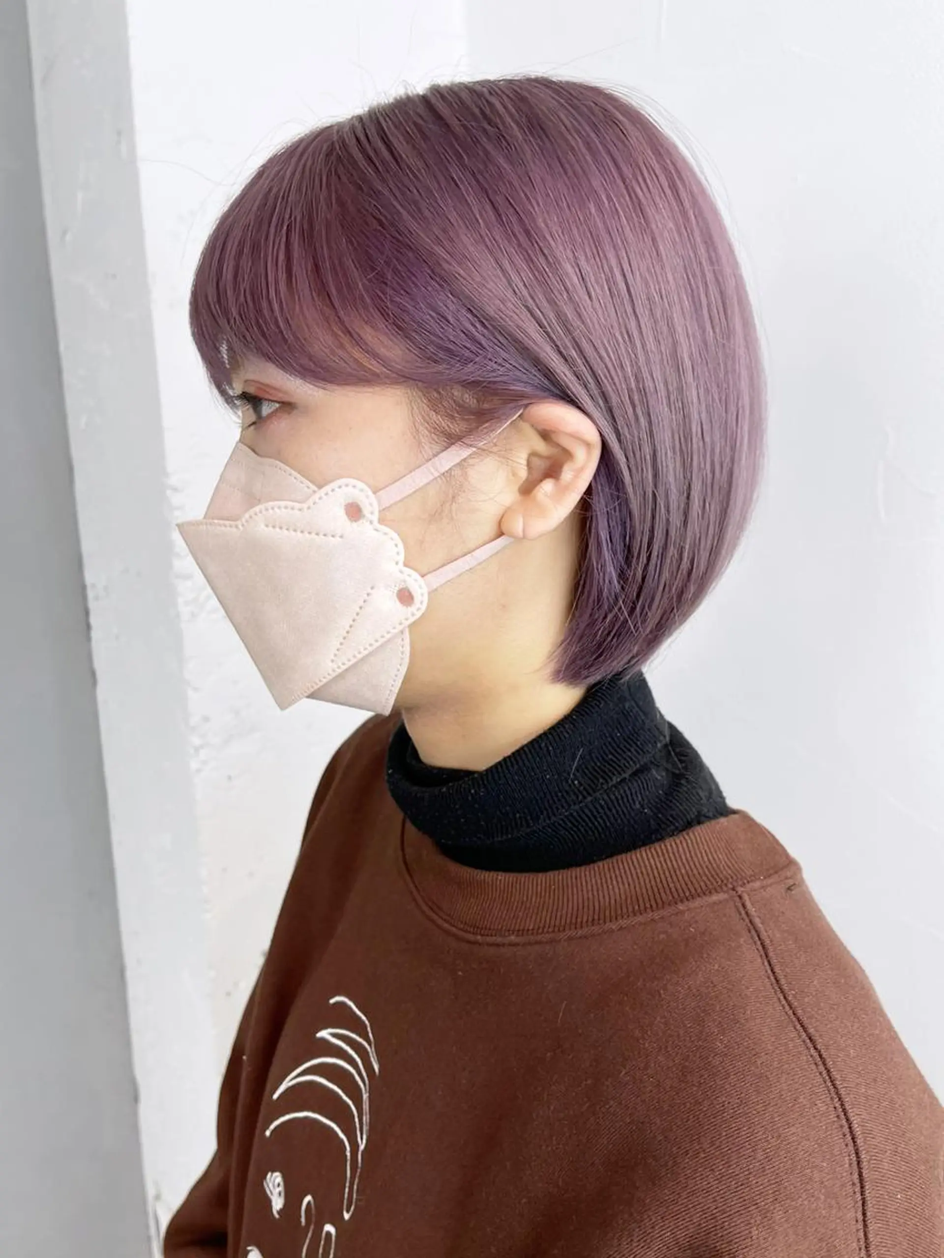 ショート カラー パーマ ヘアアレンジ ラベンダーカラー ピンクカラー ピンクラベンダー ショートヘア カット ヘアカラー トリートメント ITbyALBUM 下北沢店のヘアスタイル
