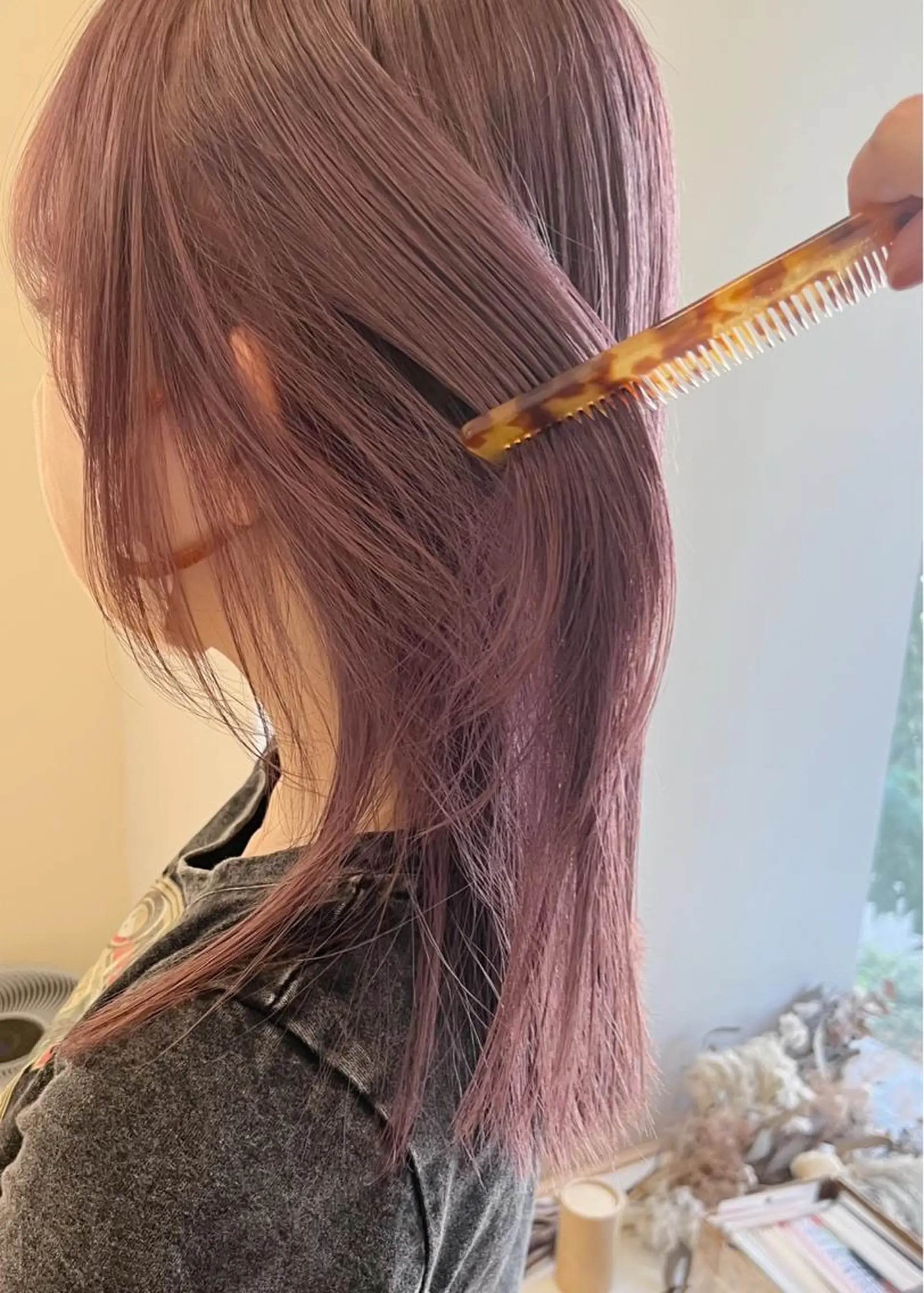 セミロング カラー ベージュカラー ブリーチ ダブルカラー ハイトーンカラー ピンクカラー ヘアカラー 西山 紗耶香🪽 透明感カラー/ボブのヘアスタイル