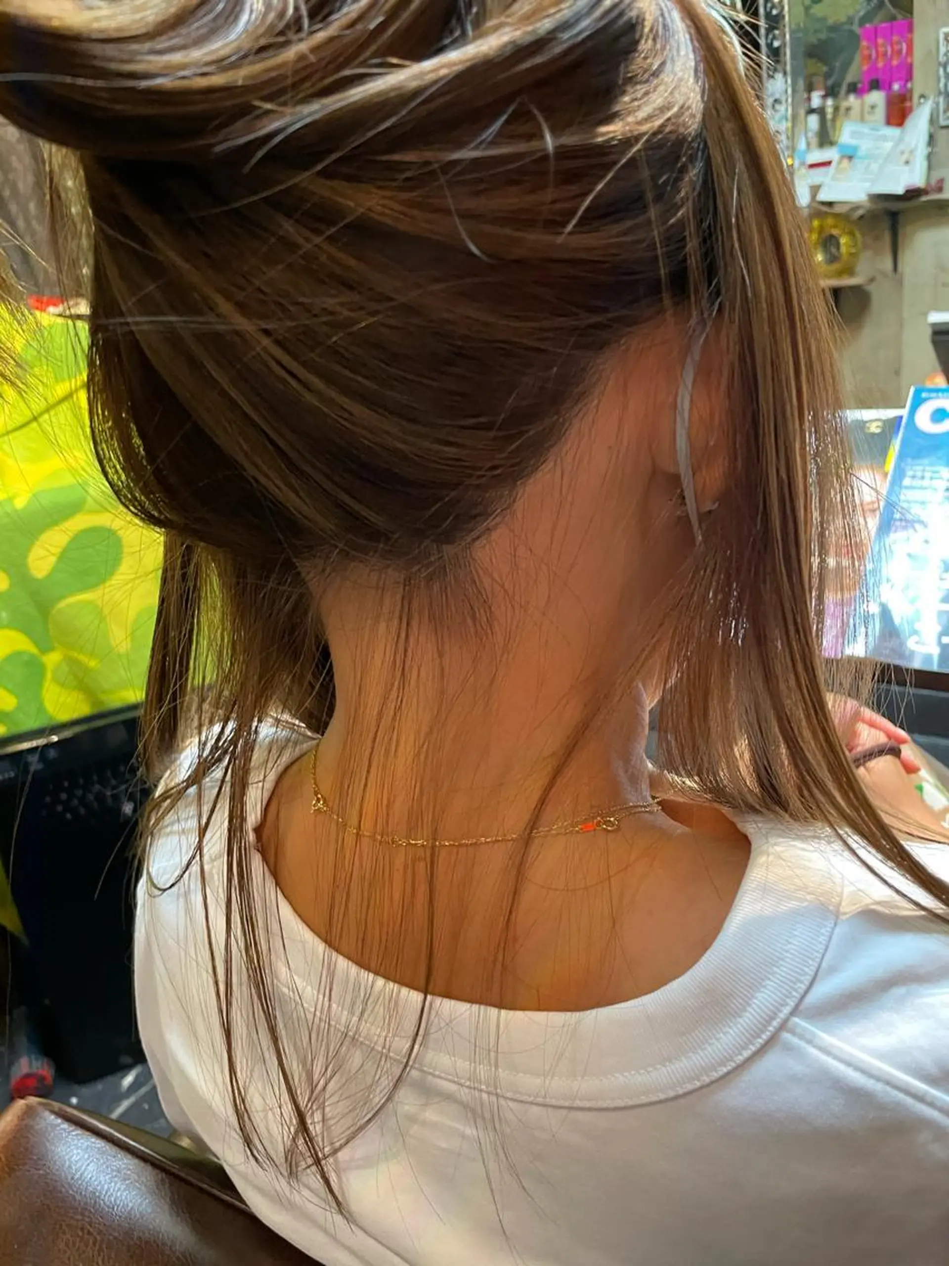 セミロング 外国人風カラー ヘアカラー アフィロス所属・五十嵐 舞のヘアスタイル