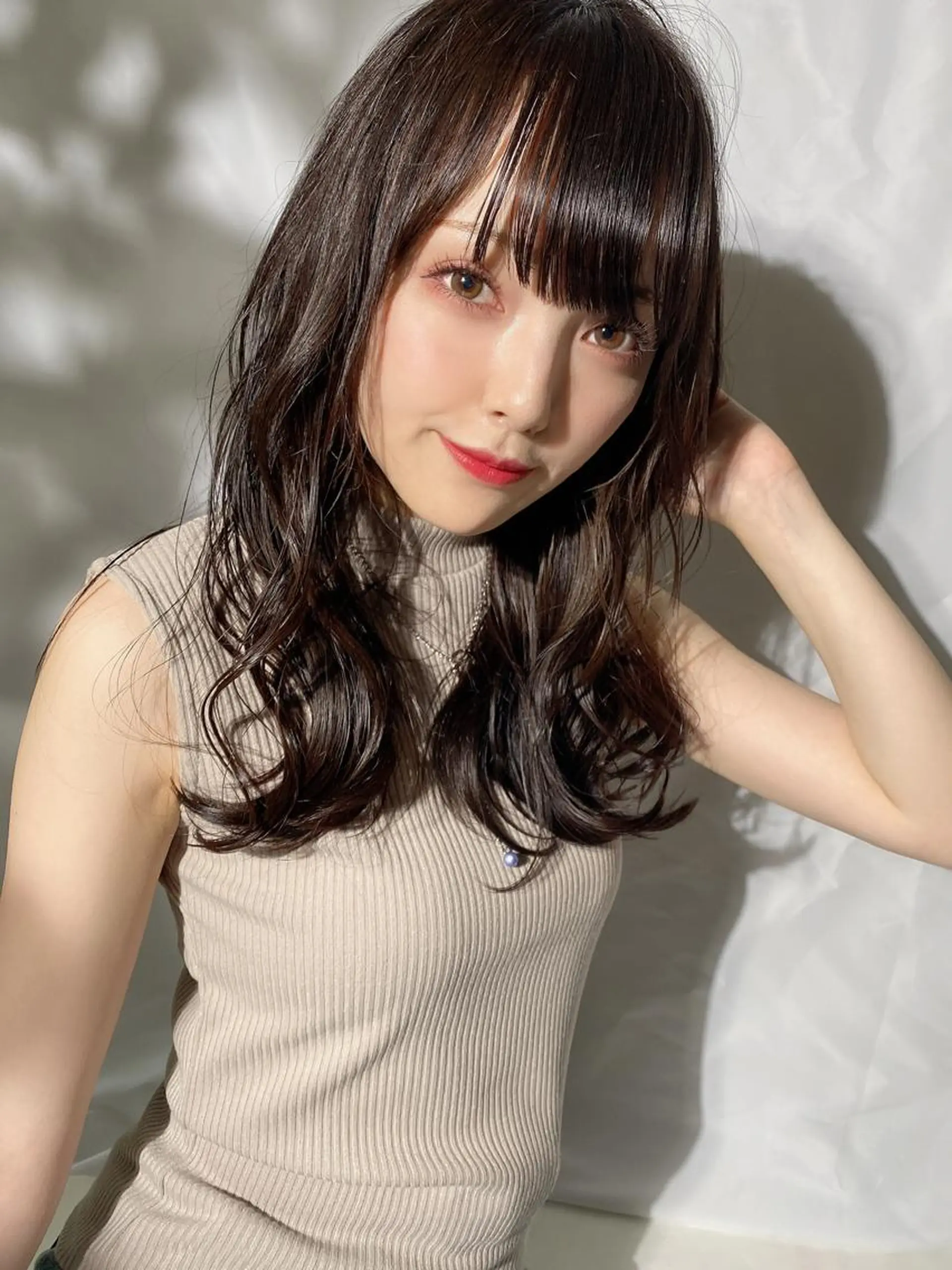 セミロング カラー ブリーチ ケアブリーチ ダブルカラー イヤリングカラー ハイライトカラー カット ヘアカラー トリートメント 新宿✨顔周りカット 韓国ヘア/坂本亜裟海のヘアスタイル