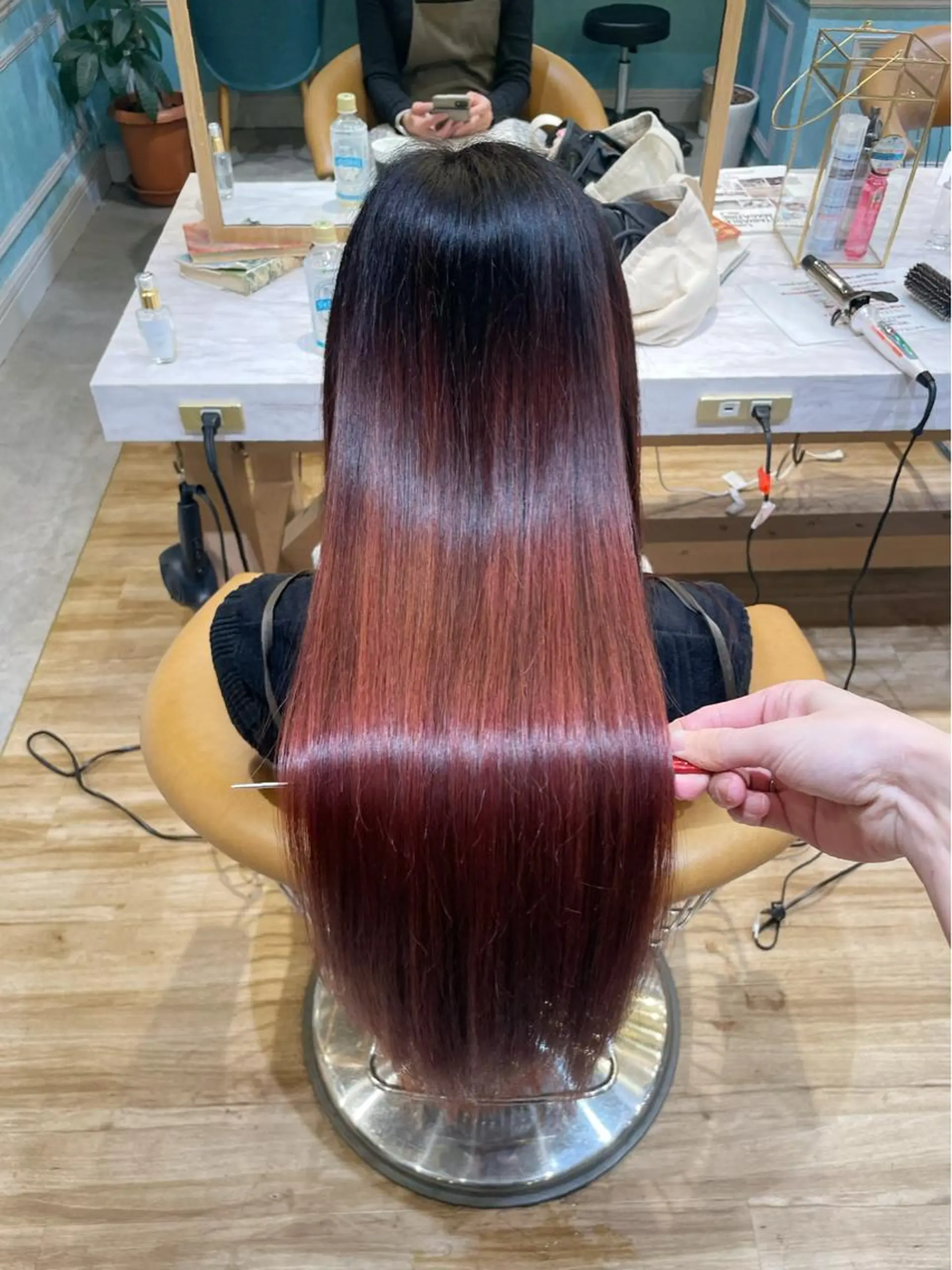 ロング カット トリートメント 縮毛矯正　髪質改善 韓国風レイヤー　吉田のヘアスタイル