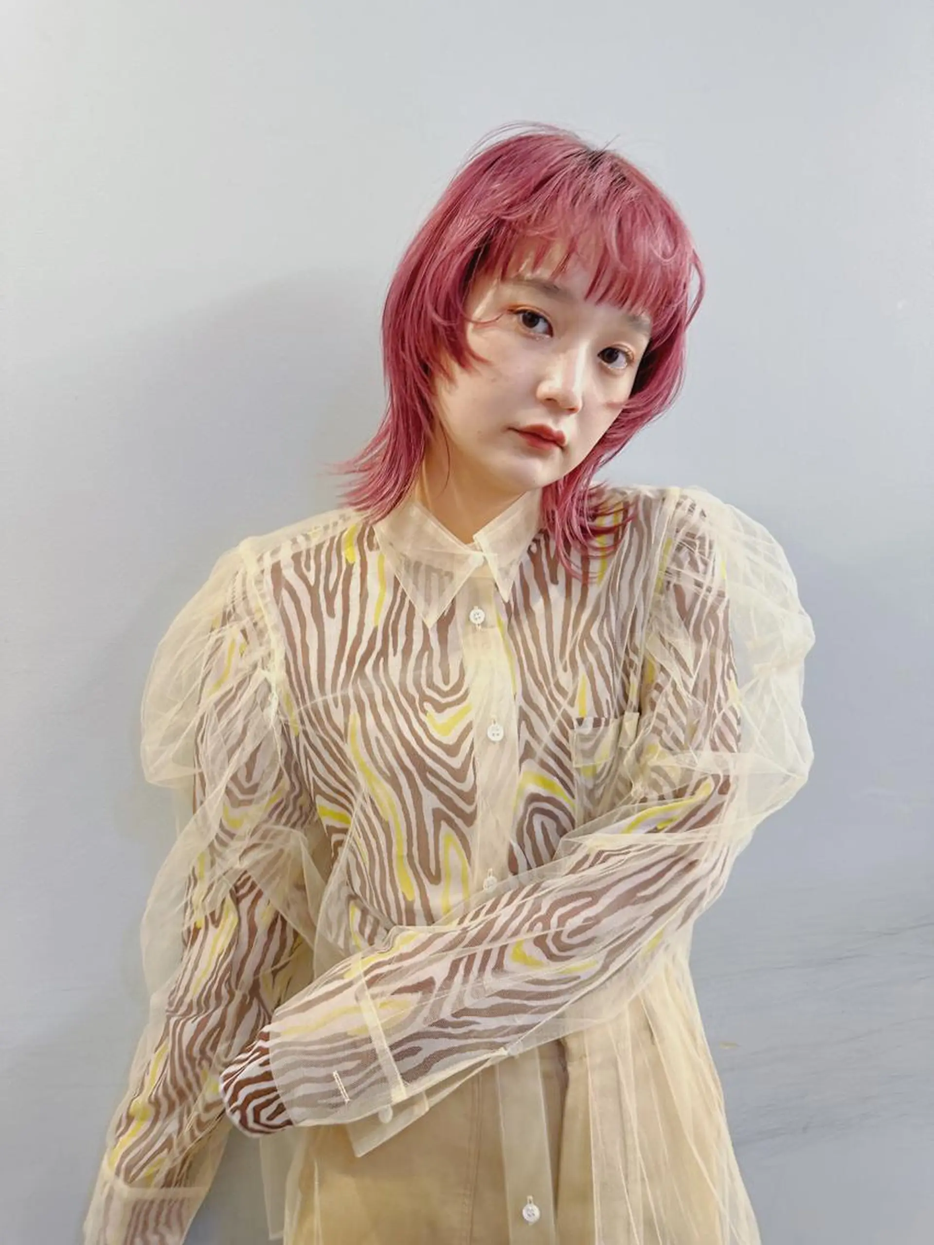 ロング カラー ヘアアレンジ ブリーチ トリートメント Flamme Annaのヘアスタイル