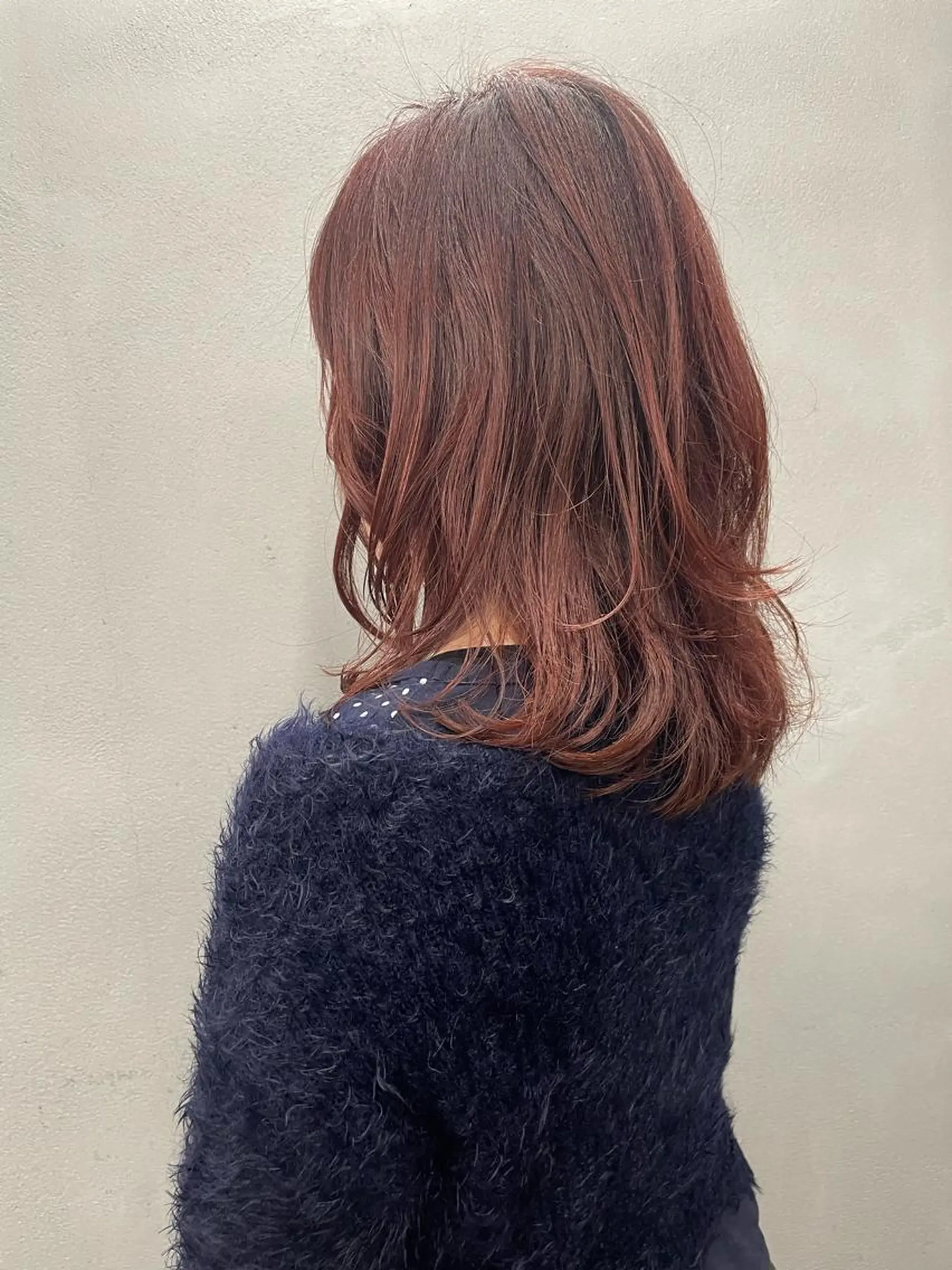 セミロング カラー ピンクカラー レイヤーカット #tag 田島 純奈のヘアスタイル