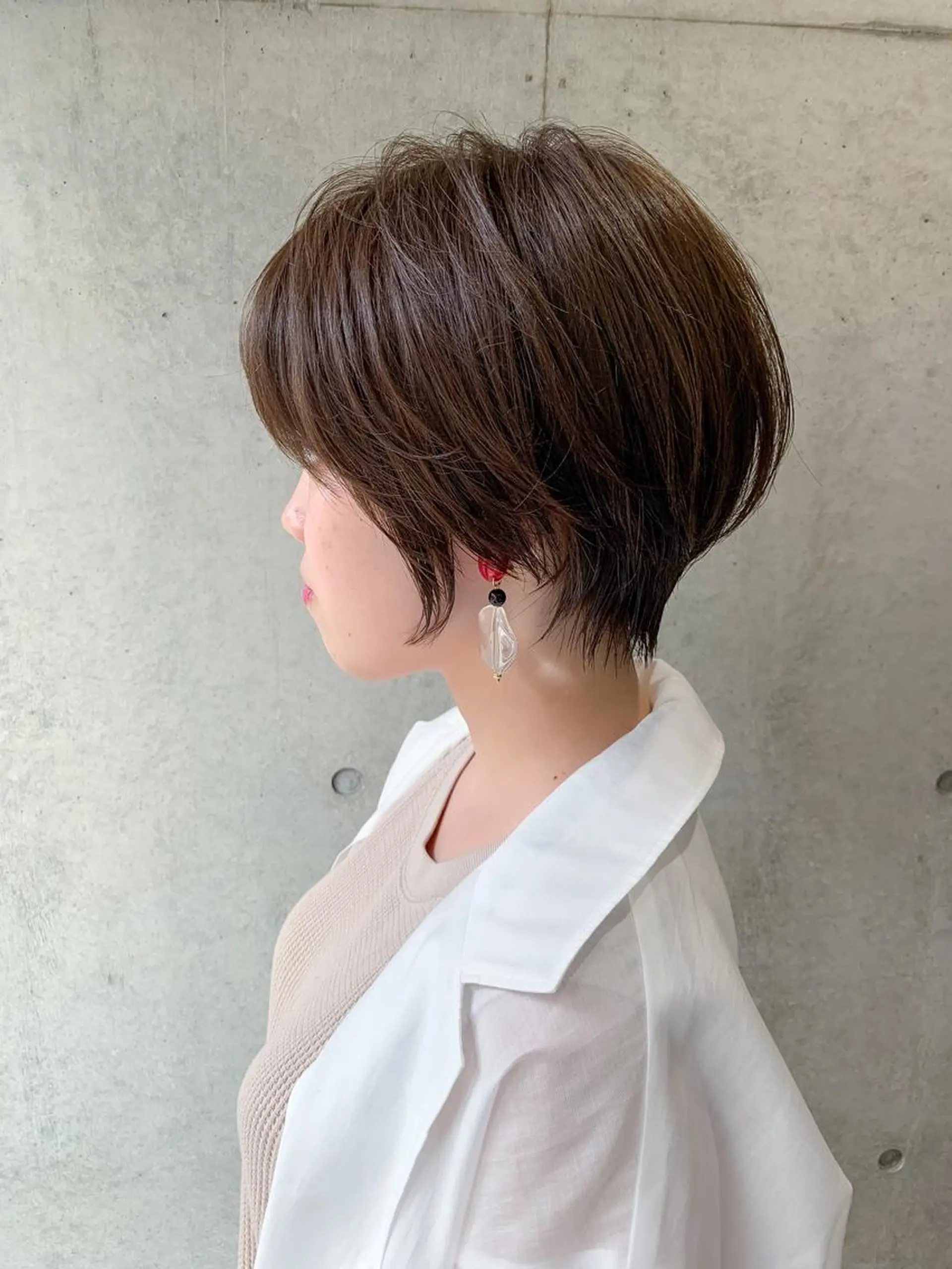 ショート 切りっぱなしボブ ハンサムショート ボブ ハイライト 韓国風ヘア カット ヘアカラー トリートメント ショート/縮毛矯正 /大宮/惇平のヘアスタイル