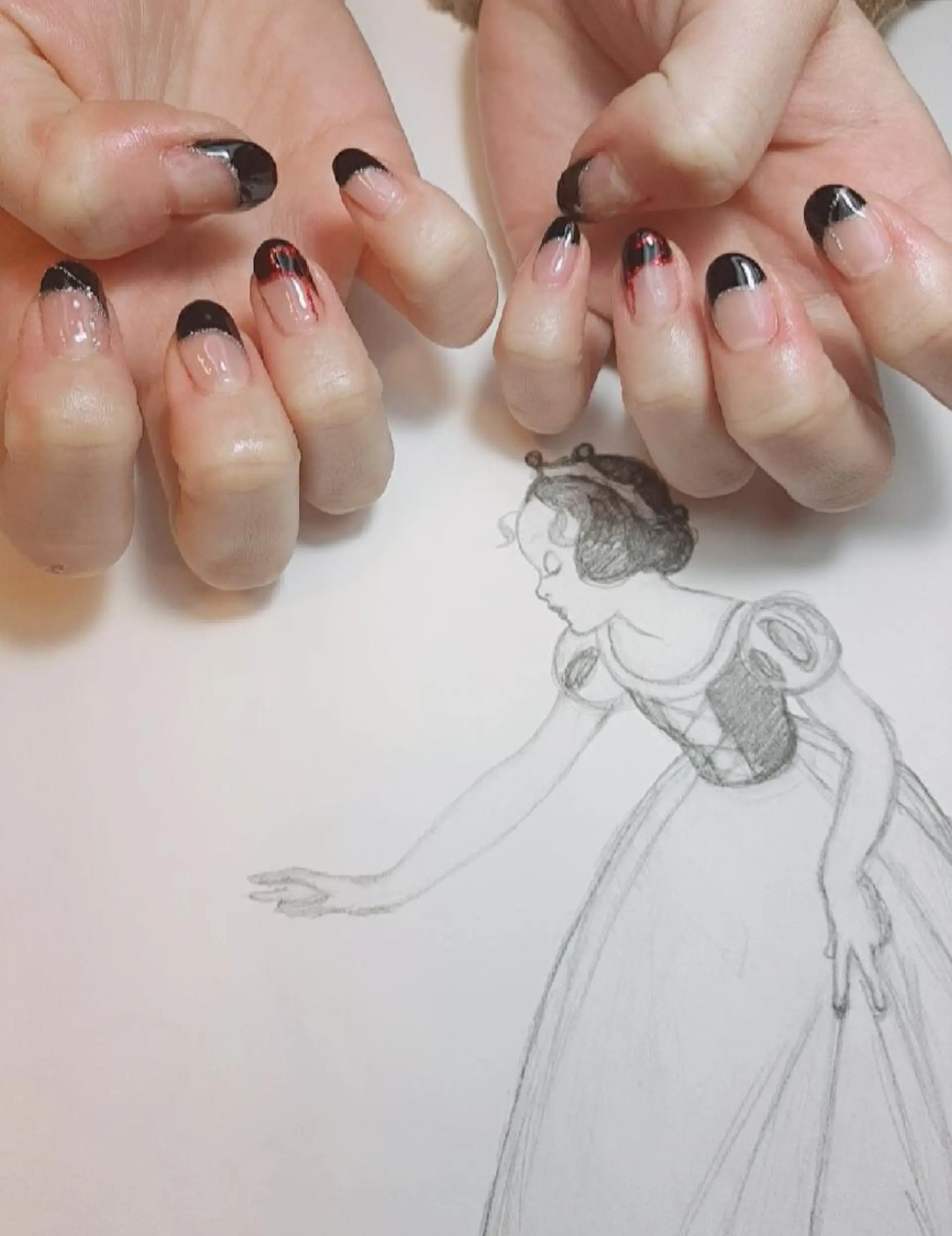 ネイル フレンチネイル 斜めフレンチ owlnail /持込みデザイン専門のネイルデザイン