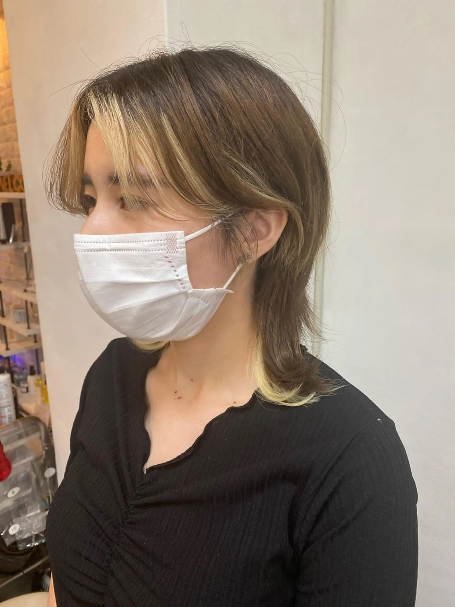 ショート カラー カット エクステ レイヤーウルフ エクステ磯部のヘアスタイル